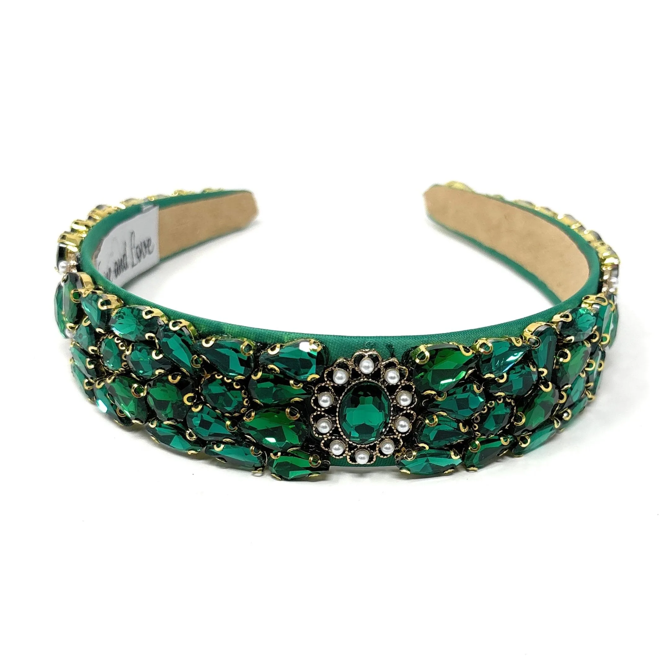 Mabel Embellished Green Baroque Headband