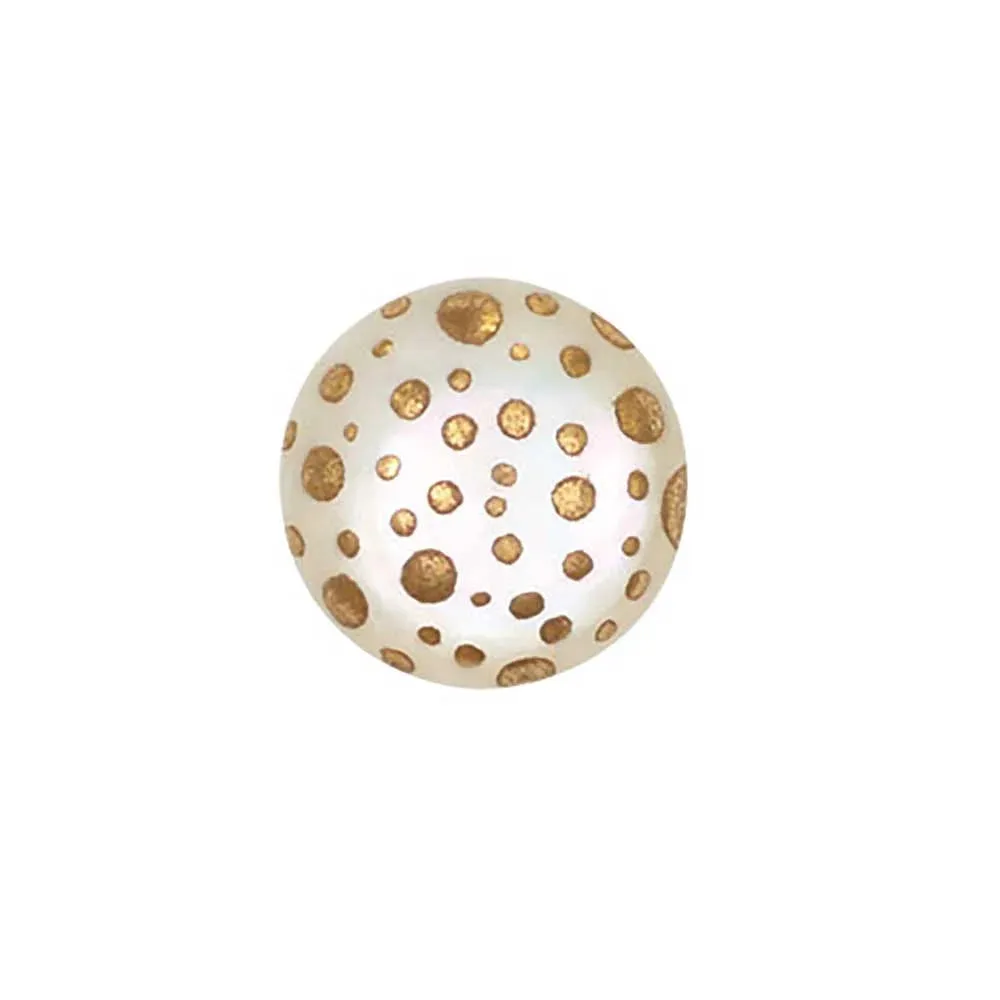 Maki-e Urushi Lacquer Pendant Necklace - White South Sea Pearl Shell / Dot Pattern -, Traditional Japanese Urushi Lacquer Jewelry