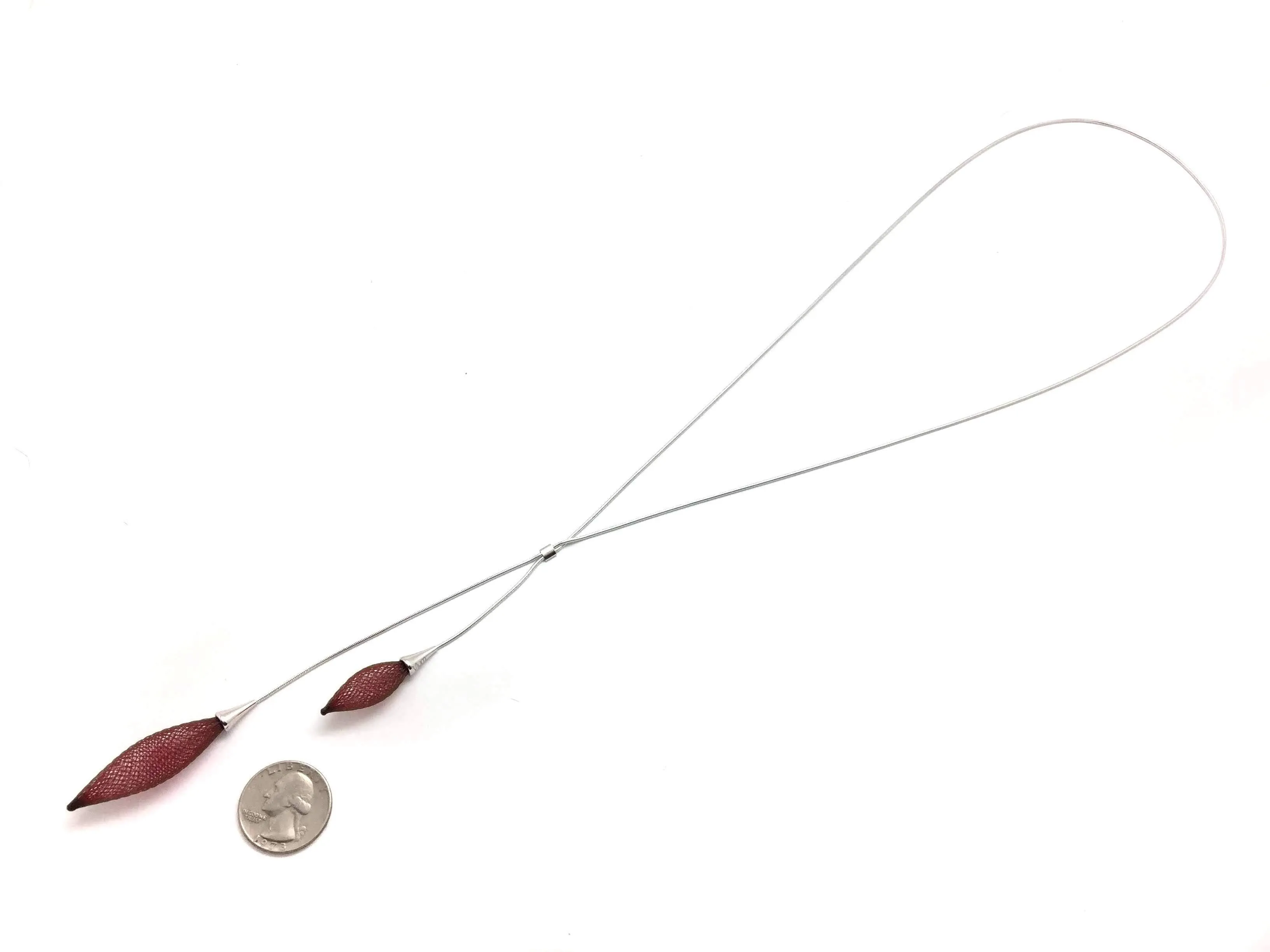 Maroon Adjustable Nylon Bulb Necklace