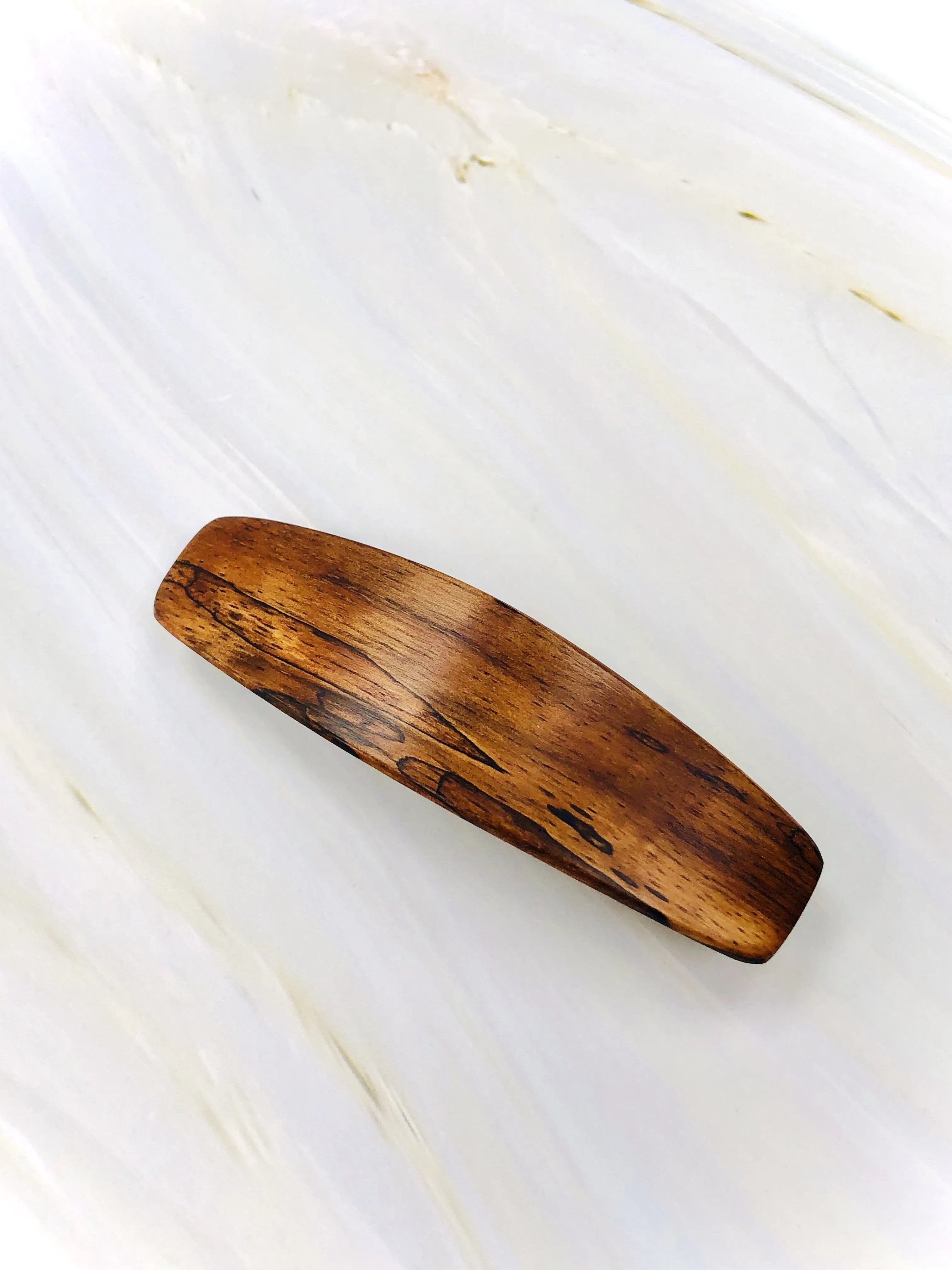 Medium Spalted Koa wood barrette,  AAA wood hair clip,  fine hair barrette, wooden barrette,