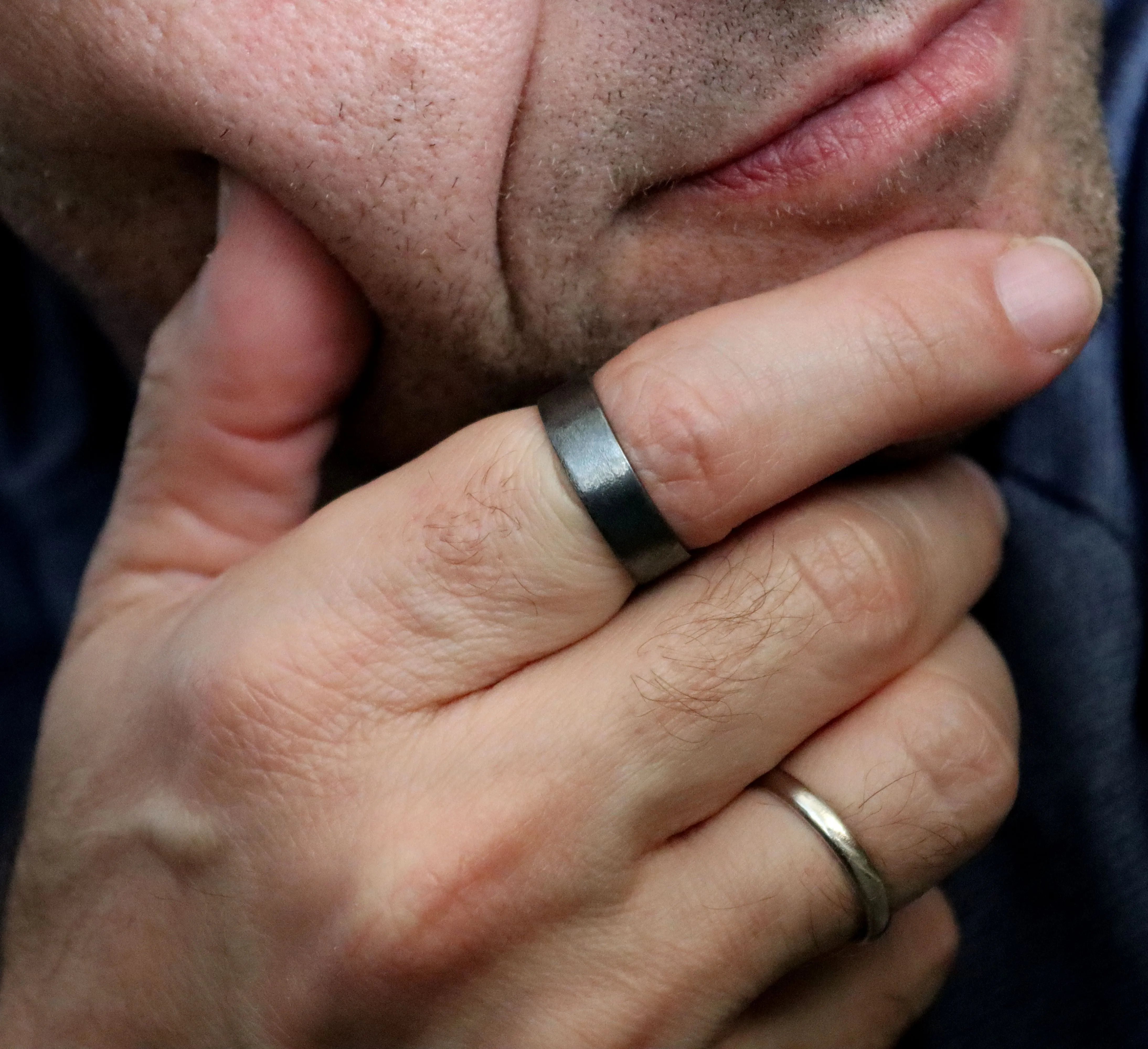 Mens Black Ring - Handmade Oxidized Sterling Silver Band for men