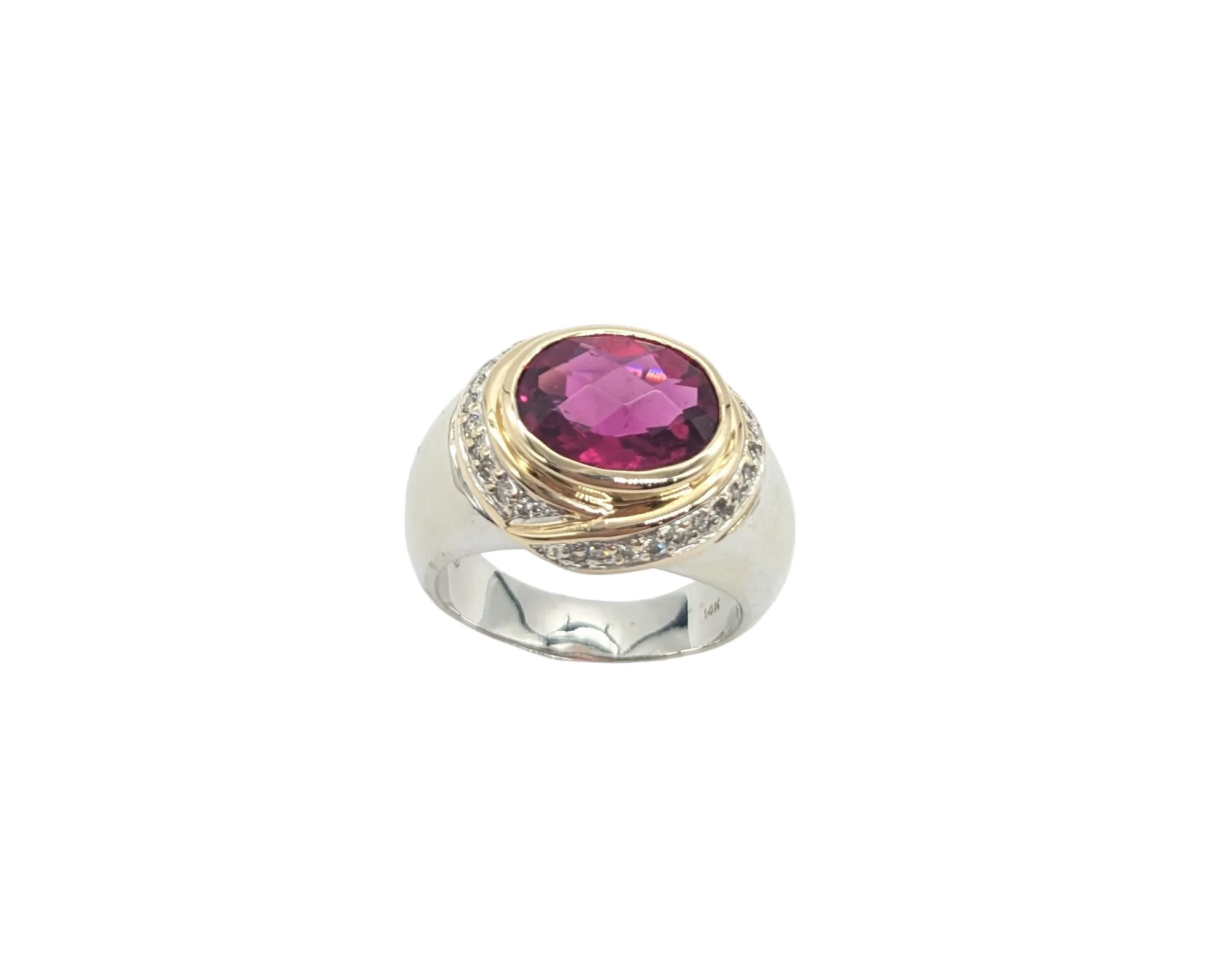 Men's Rubellite and Diamond Fashion Ring