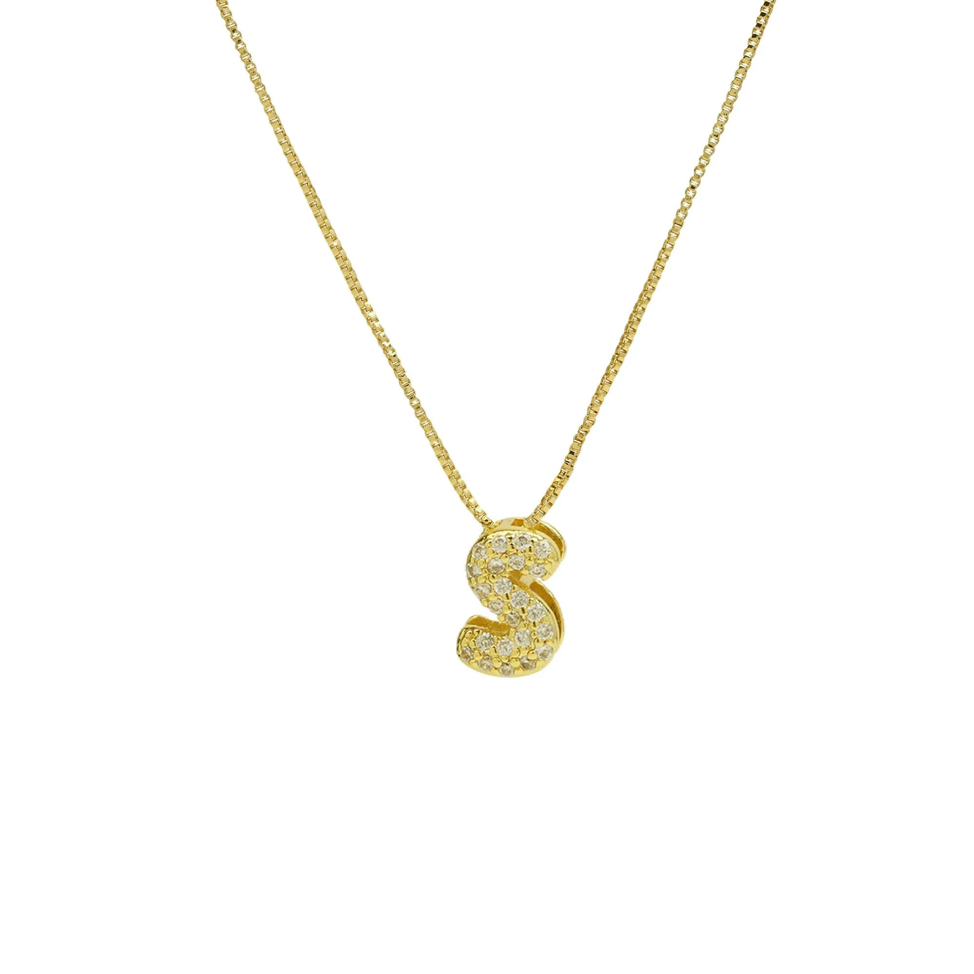 Mini CZ Initial Necklace with charms