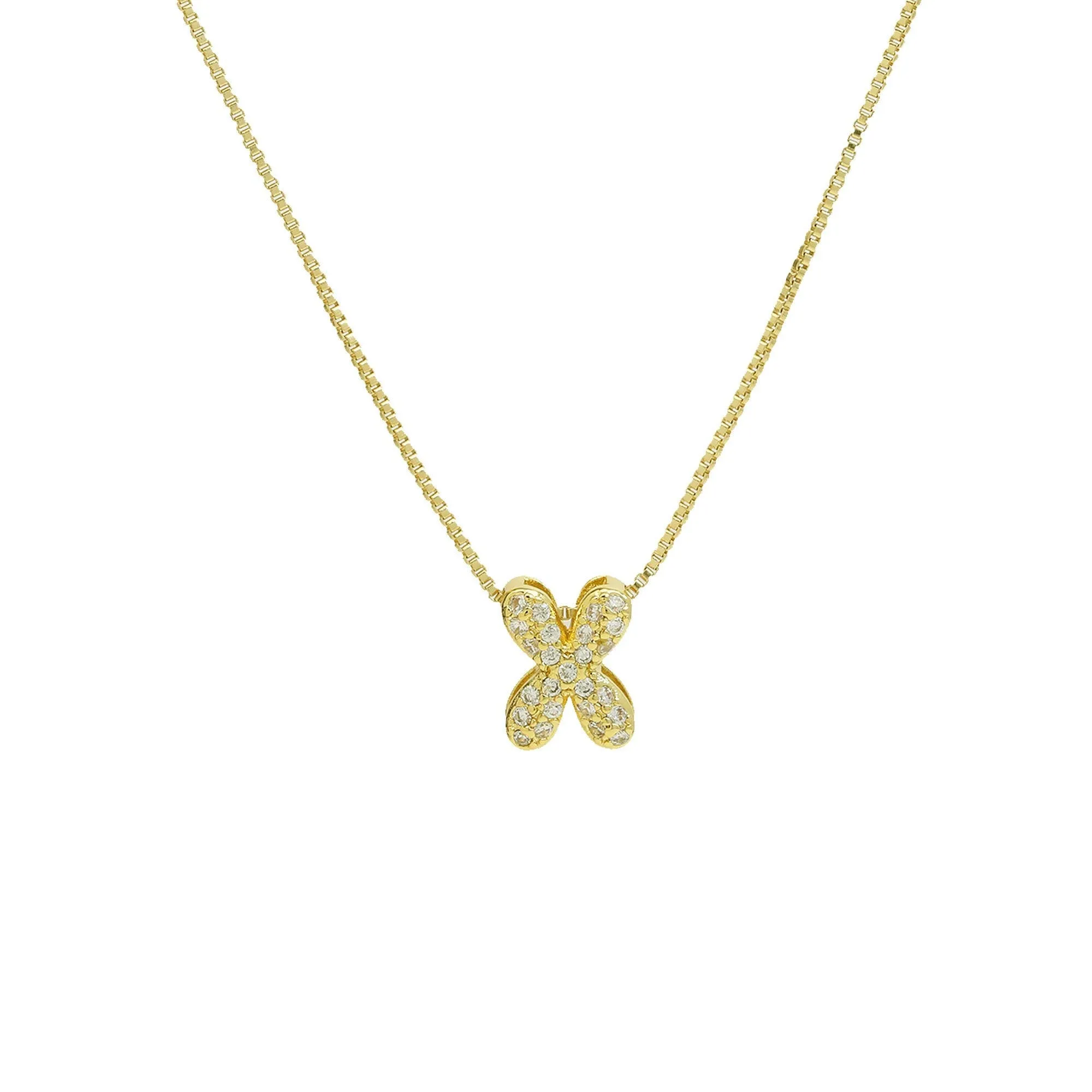 Mini CZ Initial Necklace with charms