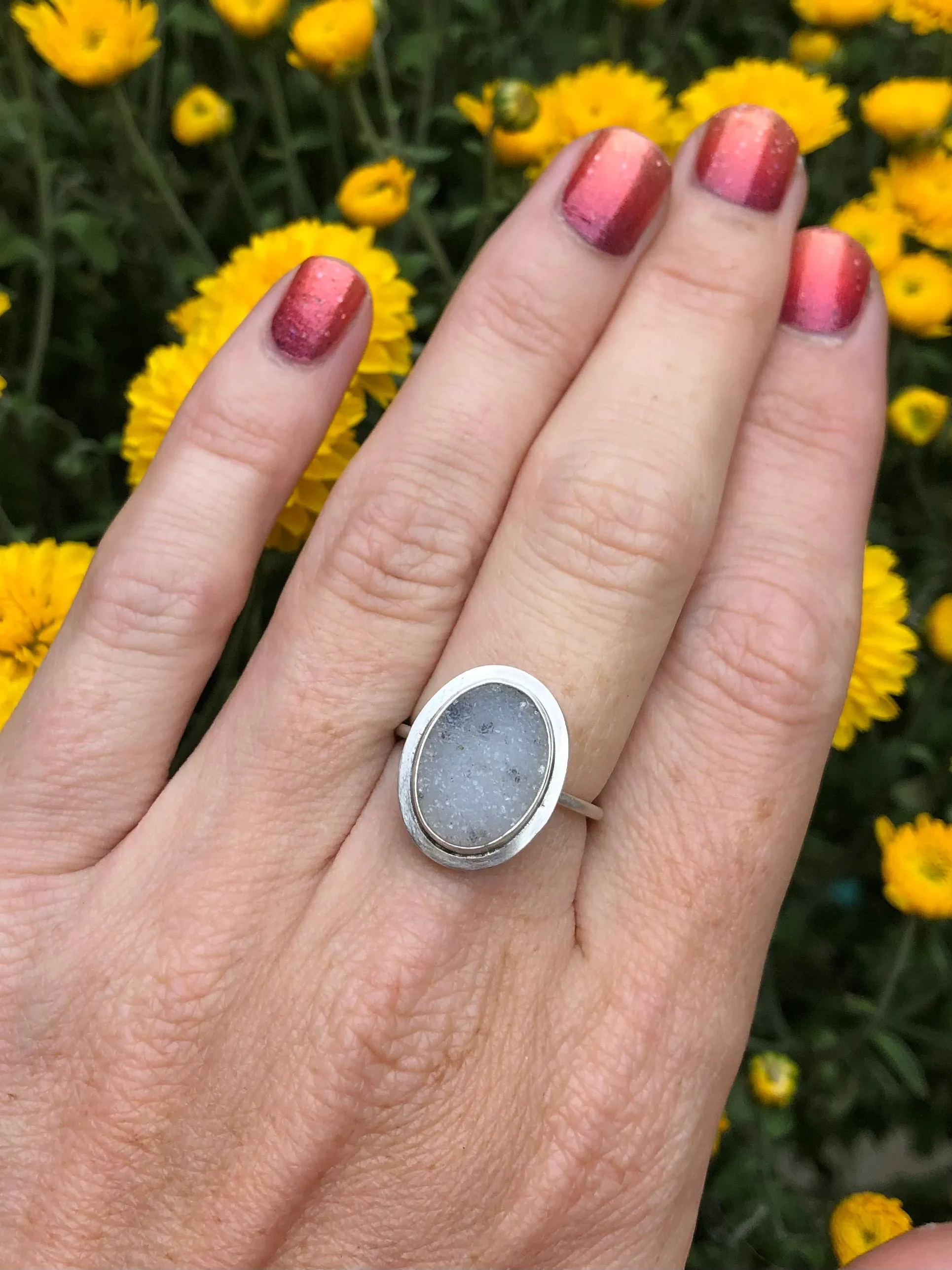 Montana Agate Druzy Oval Ring