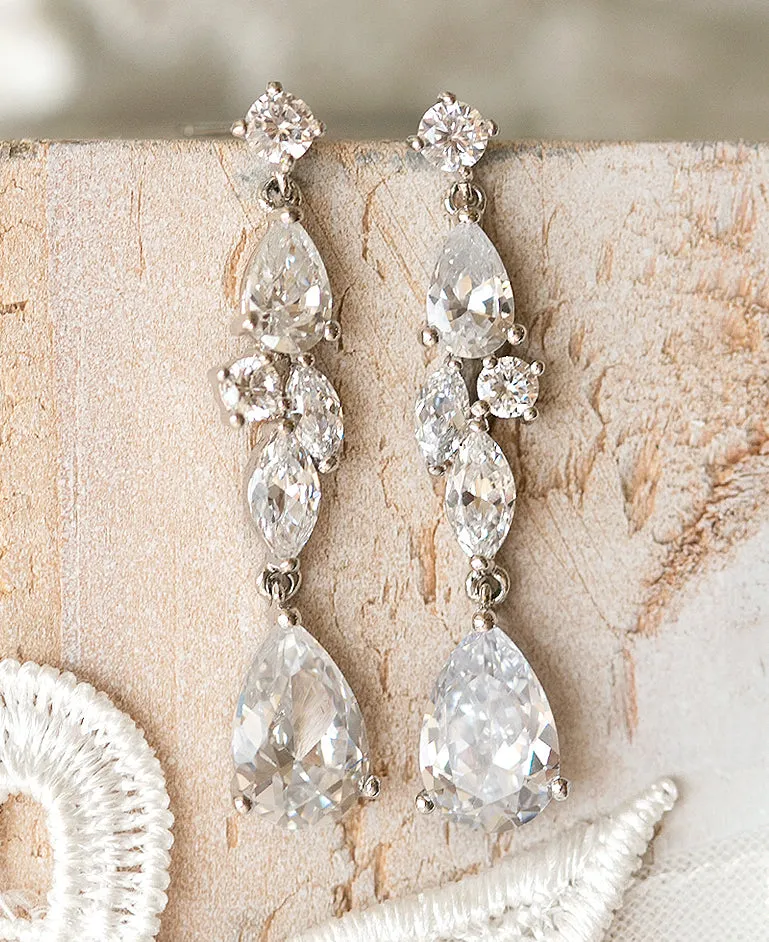 Mosaic Crystal Drop Earrings