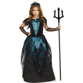 Mystical Mermaid Costume for Kids, Black and Blue Gown