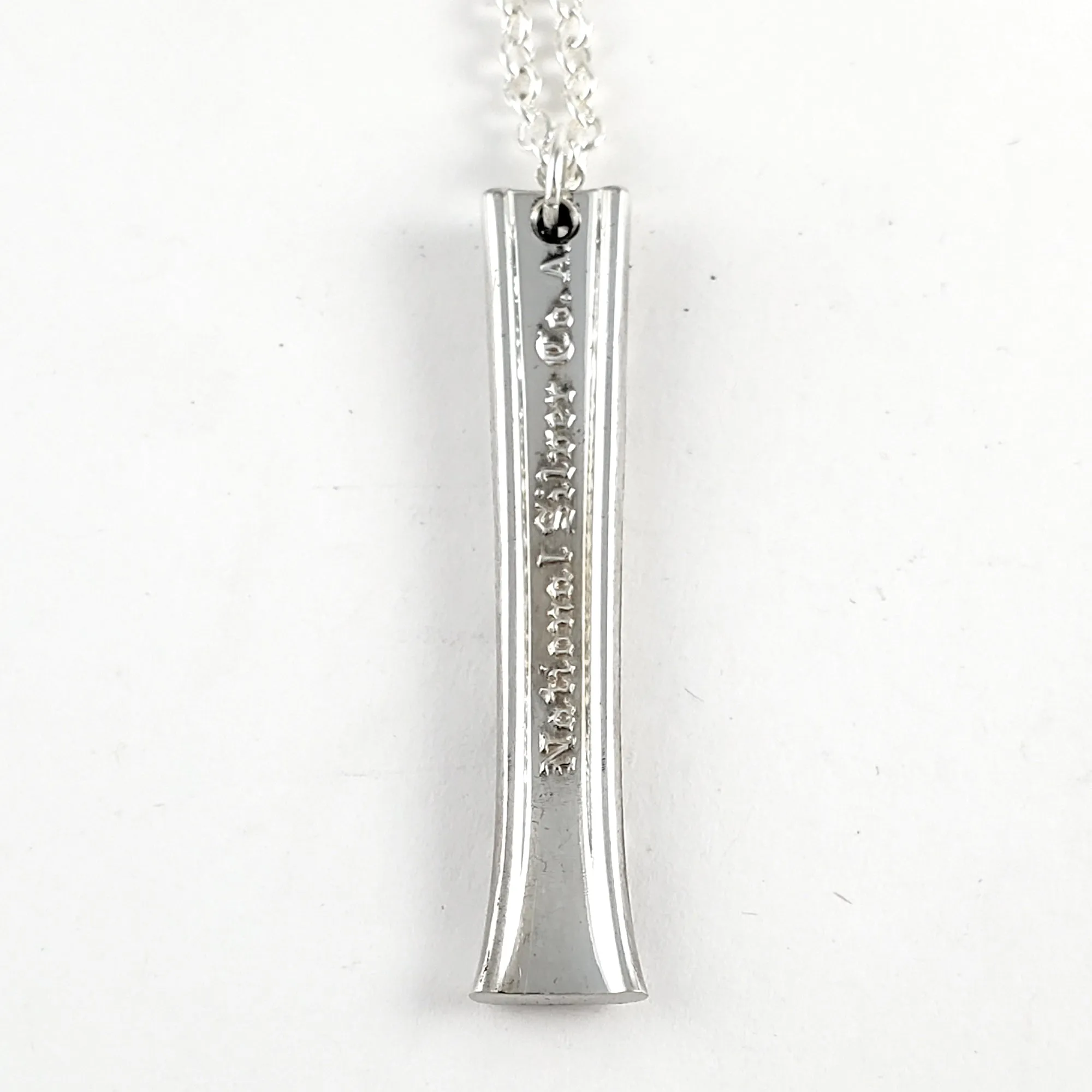 National Silver Narcissus Vertical Spoon Bar Necklace