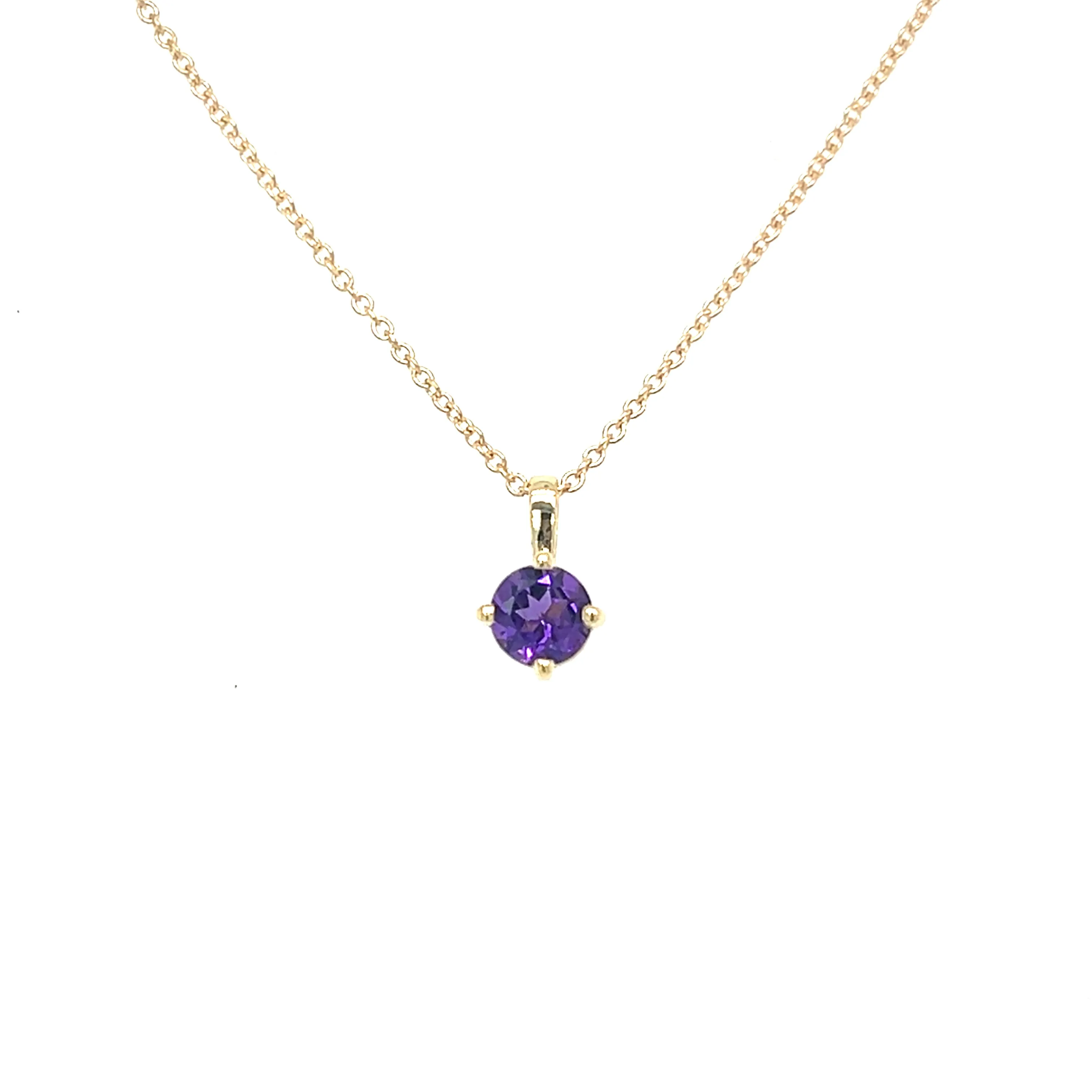 Natural Amethyst Solitaire 16-18" Necklace