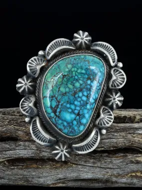 Natural Blue Moon Turquoise Ring- Adjustable, Size 8 