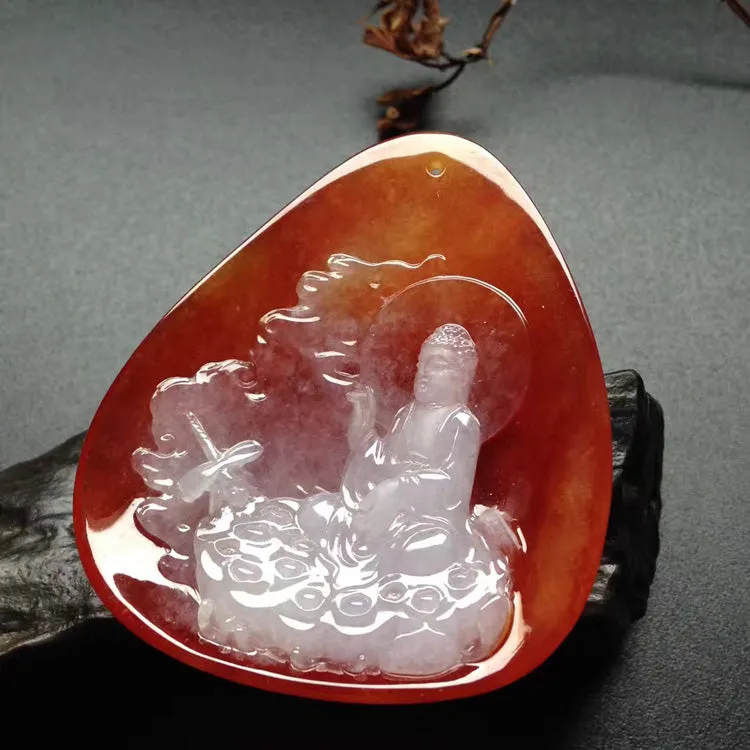 Natural Jade Pendant Jadeite Buddha Pendant PT252