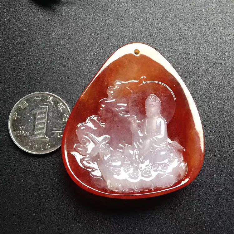 Natural Jade Pendant Jadeite Buddha Pendant PT252