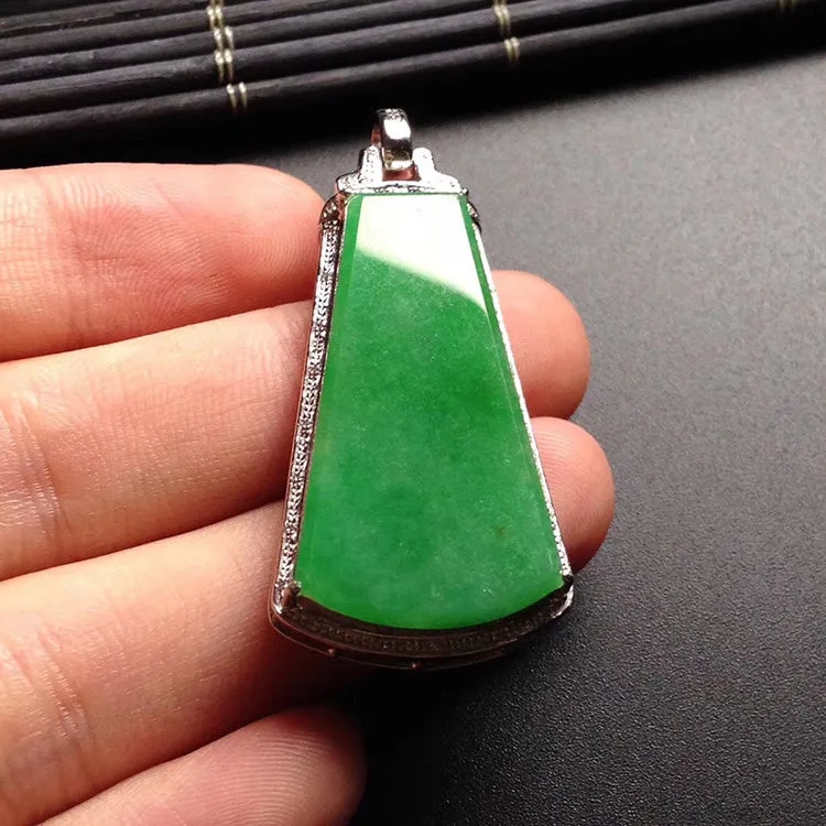 Natural Jade Pendant Jadeite Gold Pendant PT553