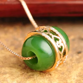 Natural Jade Pendant Nephrite Gold Pendant PT134