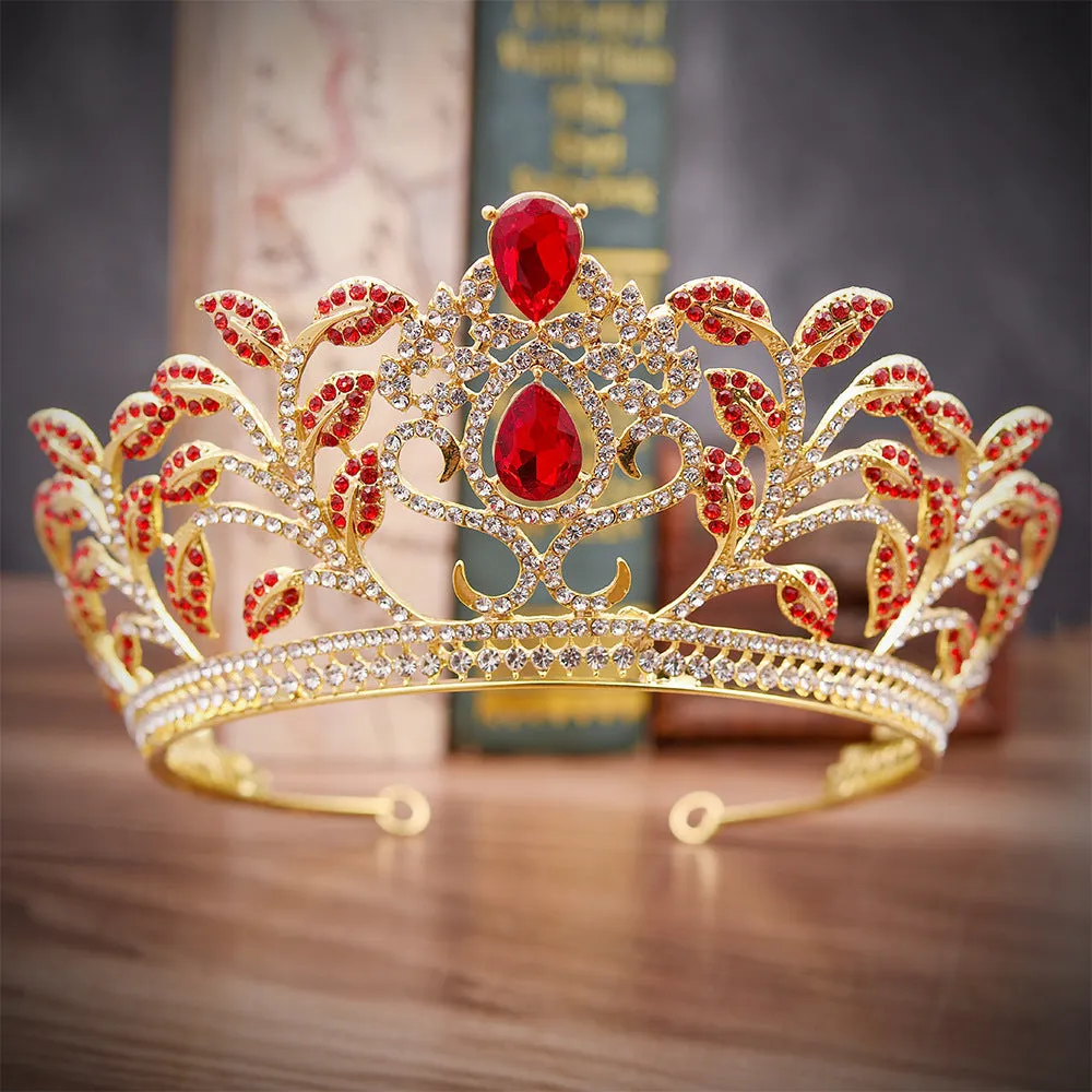 New Rhinestone Zirconia Tiara Bigger Size Diverse Color Crown Tiara Royal Bridal Wedding Dressing Crown Accessory Women