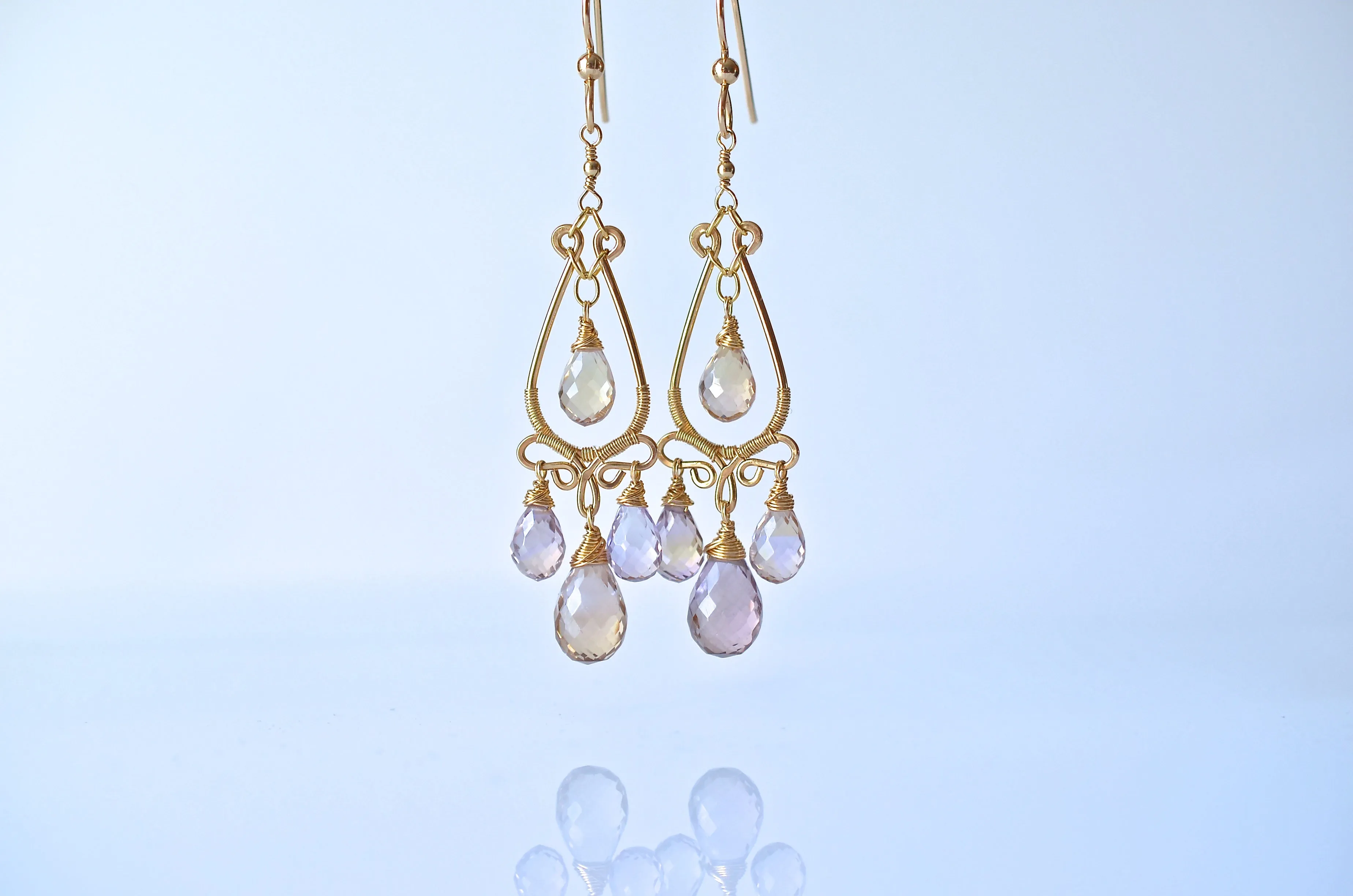 Nina Earrings - Ametrine Teardrop Gold Filled Earrings