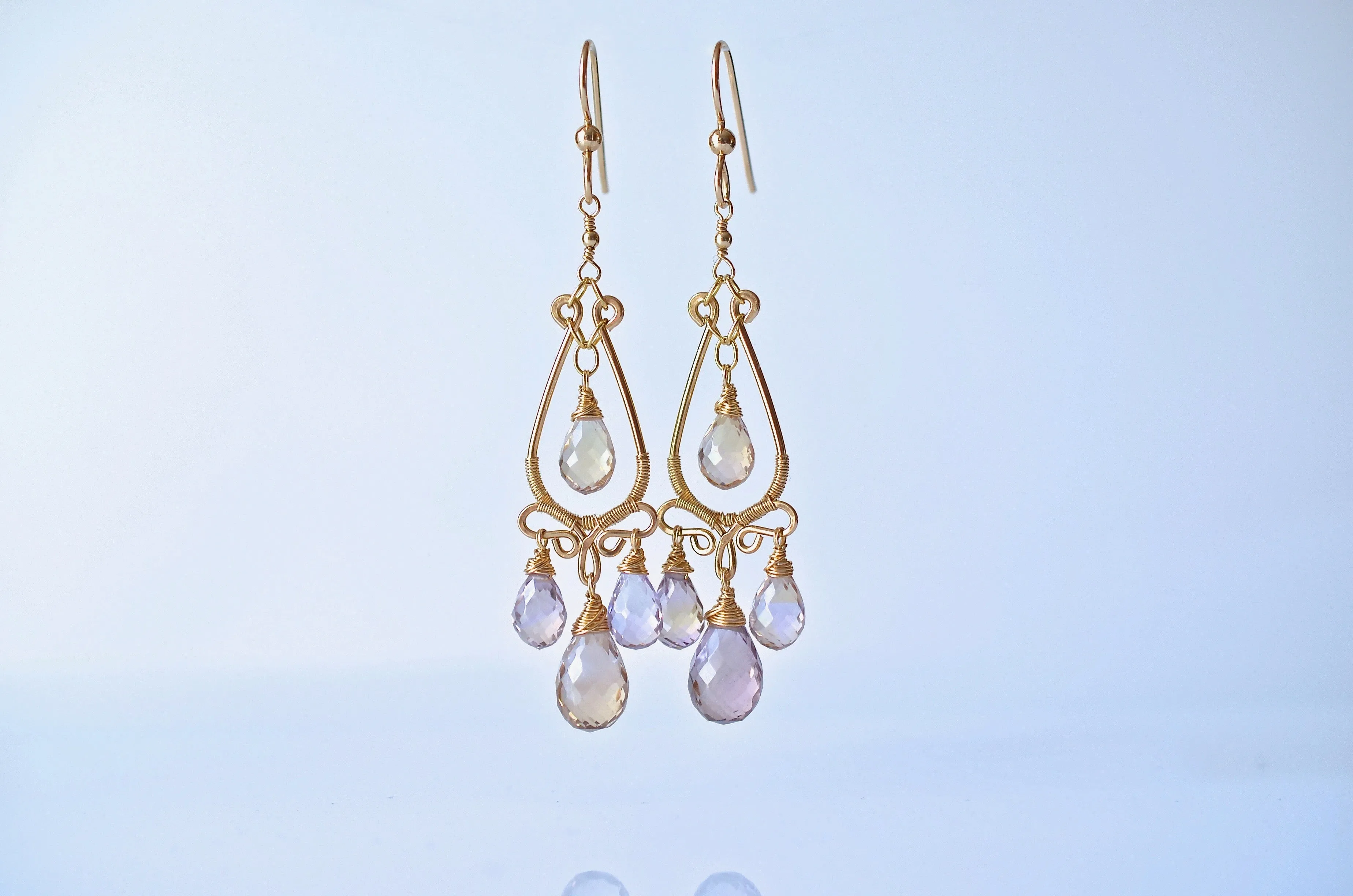 Nina Earrings - Ametrine Teardrop Gold Filled Earrings