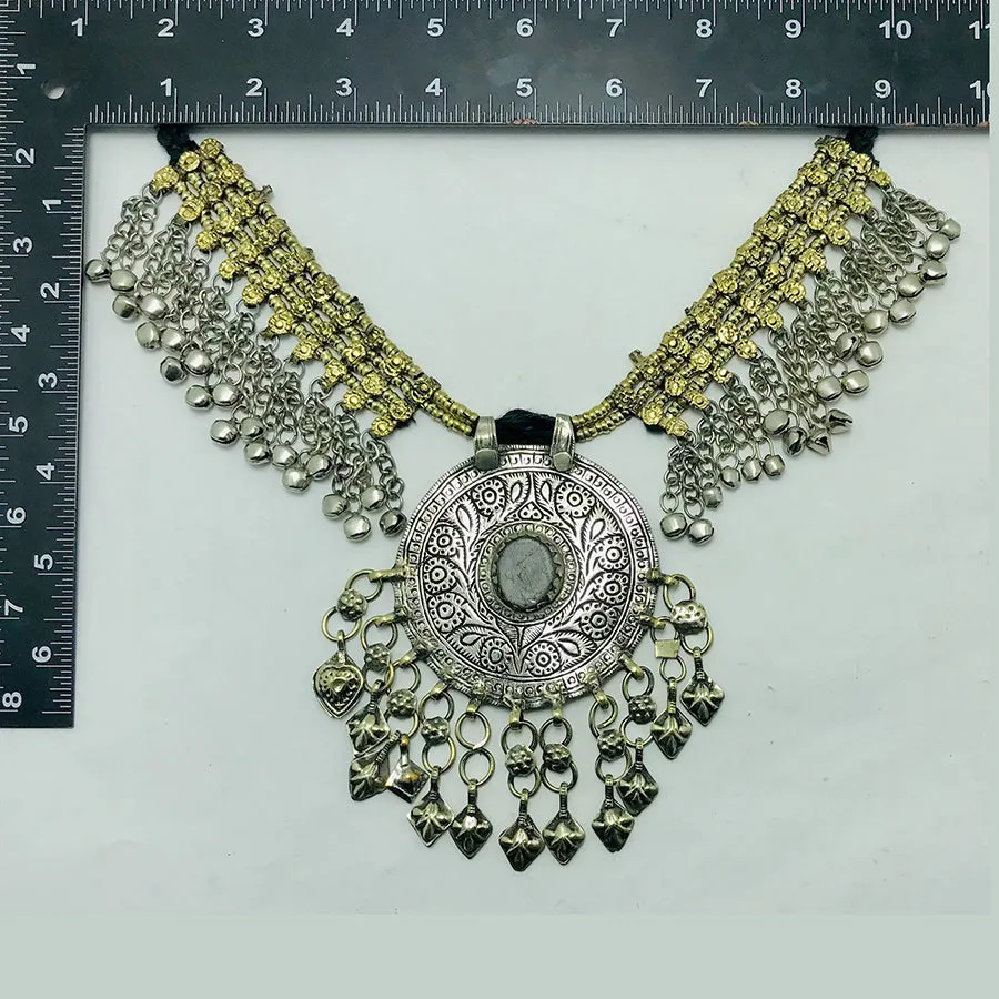 Nomadic Turkmen Necklace With Dangling Bells