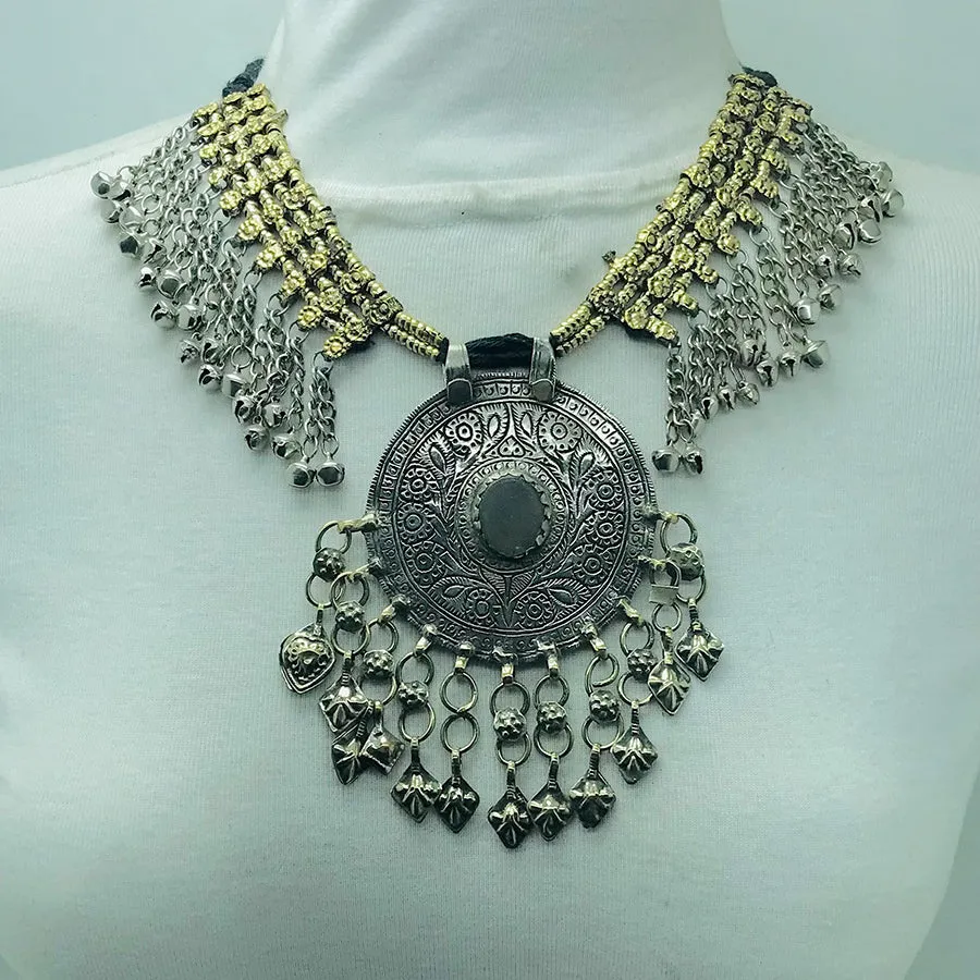 Nomadic Turkmen Necklace With Dangling Bells