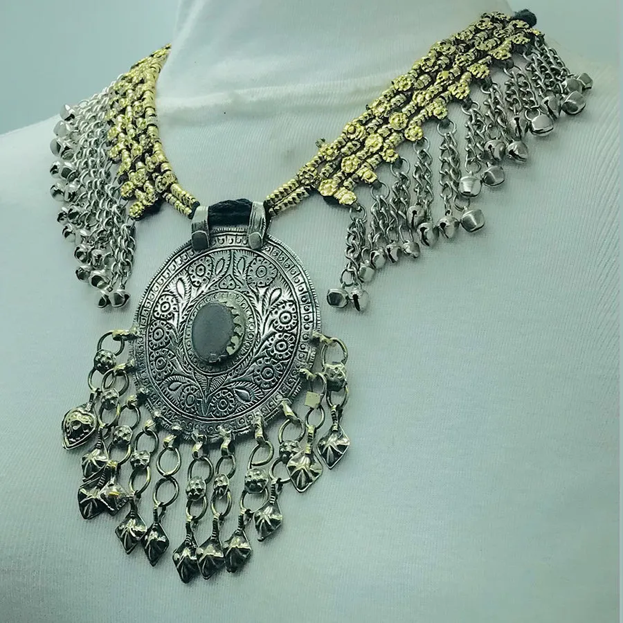 Nomadic Turkmen Necklace With Dangling Bells