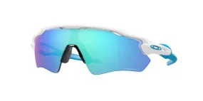 Oakley Mens Radar Ev Path Polished White Frame -  Prizm Sapphire Lens - Non Polarized Sunglasses