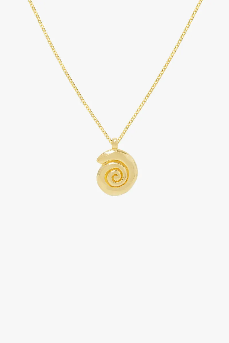 Ocean Swirl Necklace Gold Plated