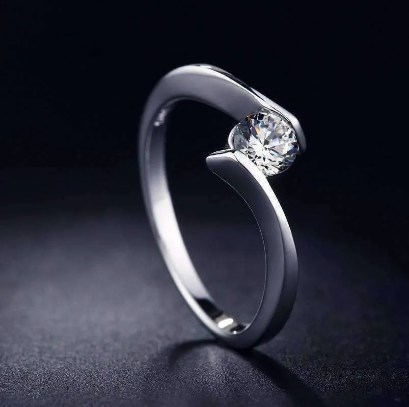 Only You Floating Tension Set .5 CT Simulated Diamond Ring For Woman