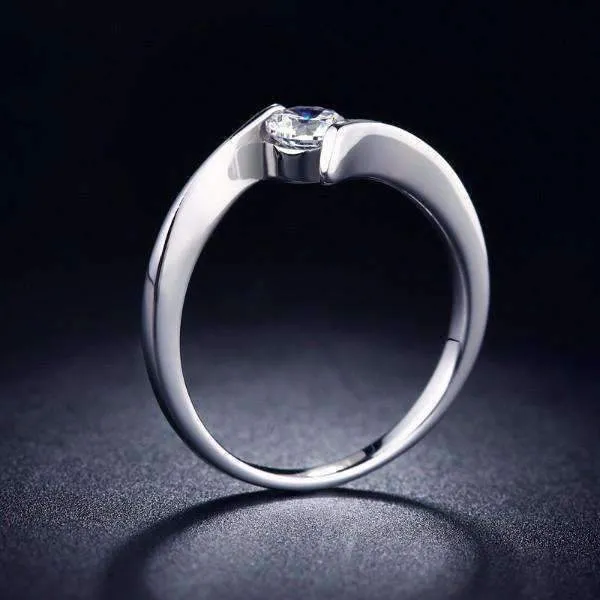 Only You Floating Tension Set .5 CT Simulated Diamond Ring For Woman