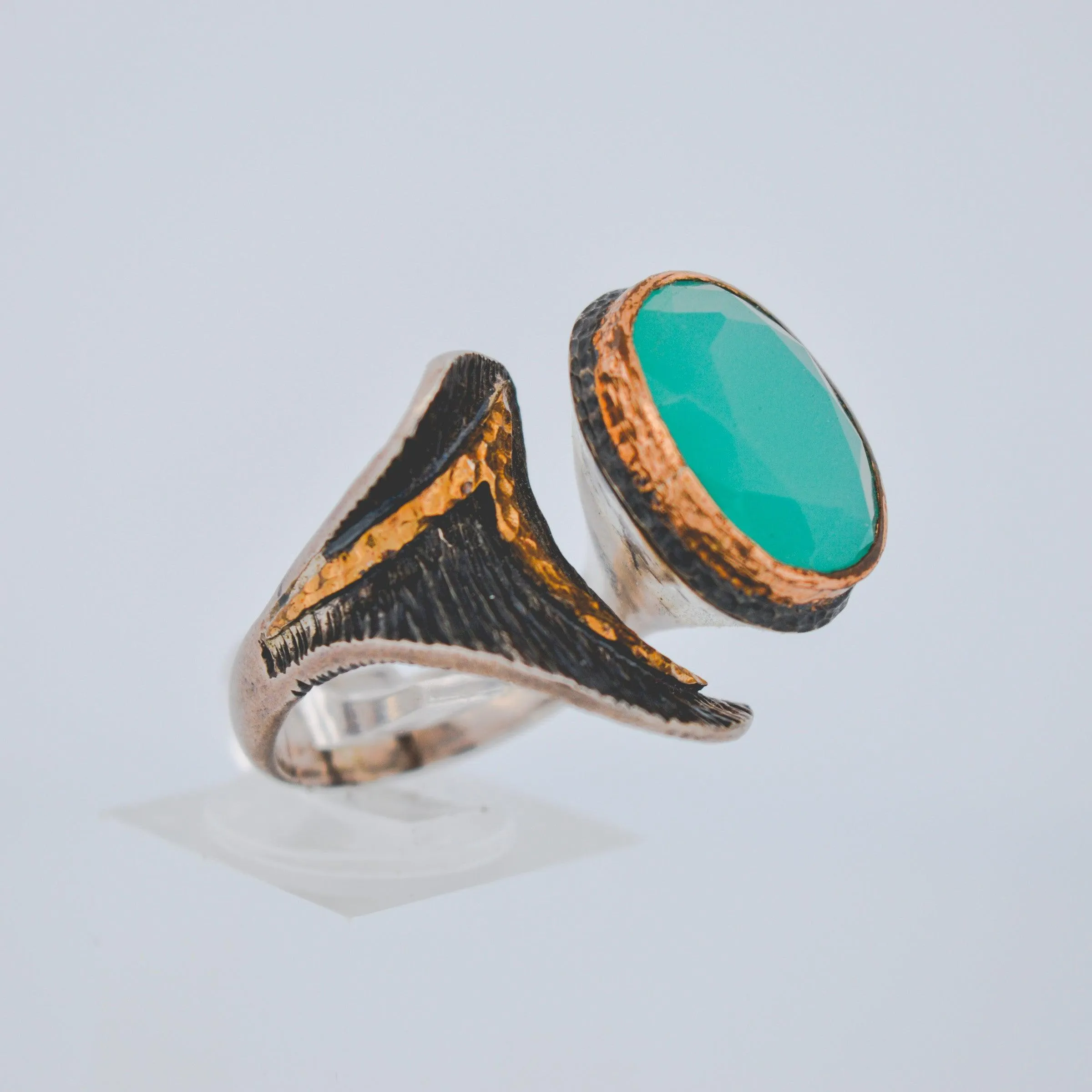 OOAK Adjustable Designer Peru Chalcedony Ring