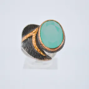 OOAK Adjustable Designer Peru Chalcedony Ring