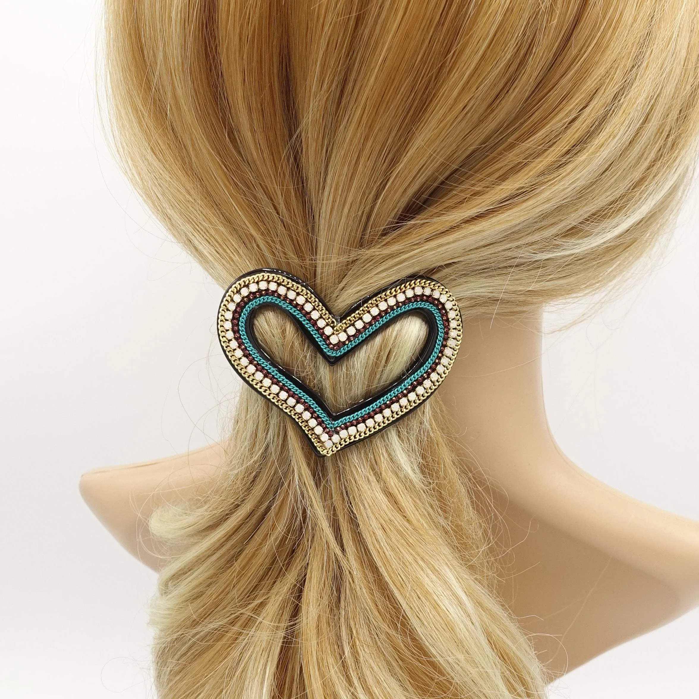 opal chain hair barrette hair accessory for women