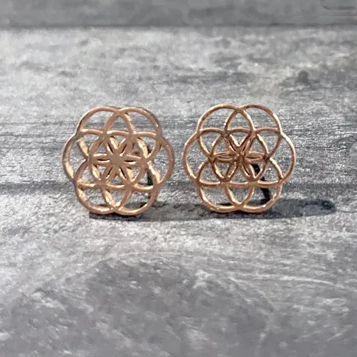 Ornate Patterned Stud Earrings (ROSE GOLD, GOLD OR SILVER)