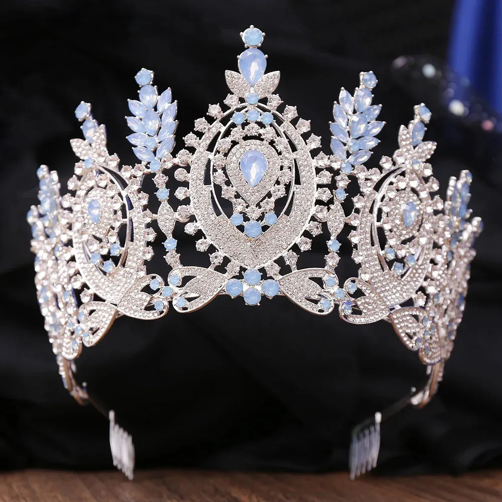 Ovals of Luxury Crystal Tiara-Crown for Quinceaneras-MisQuince-Pageants