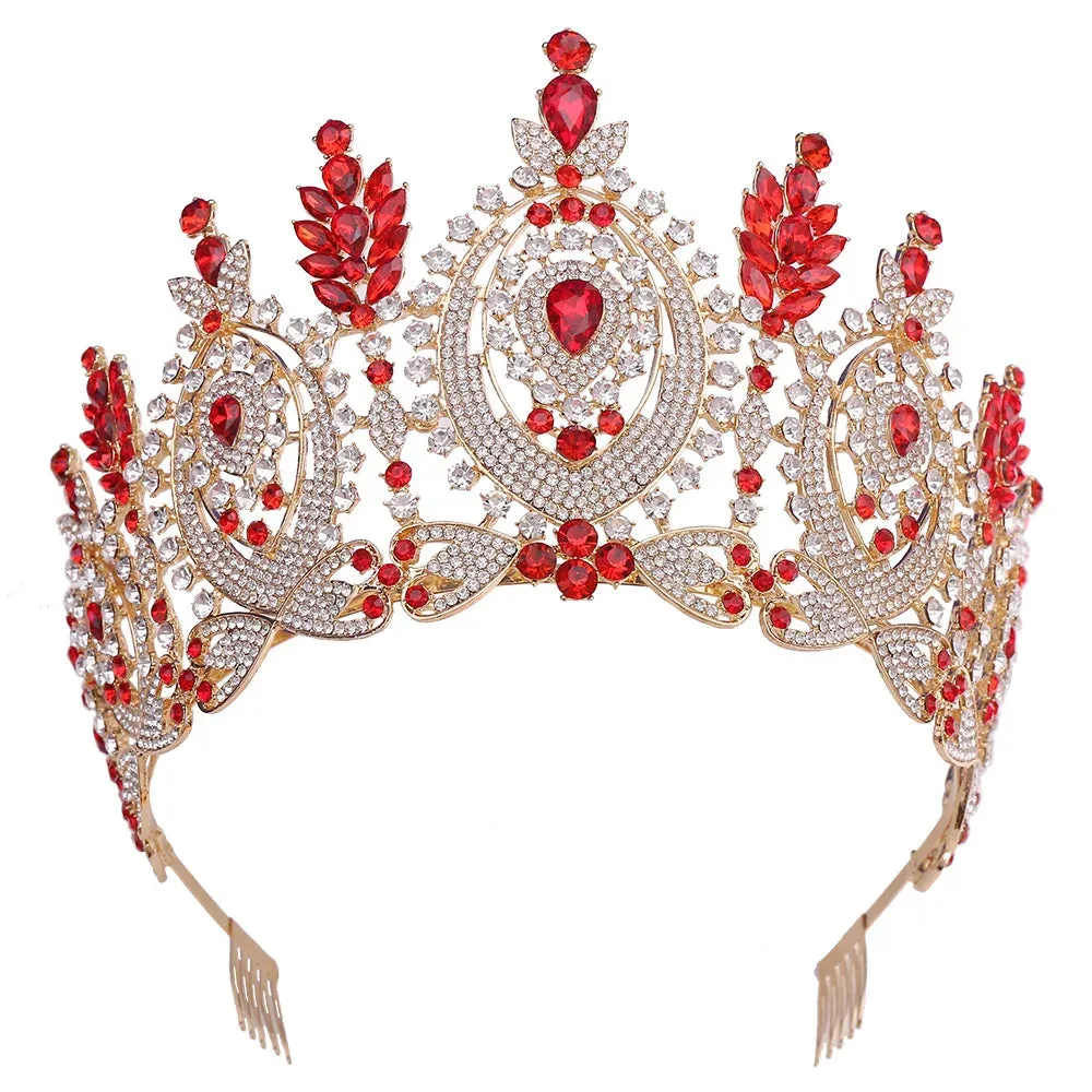 Ovals of Luxury Crystal Tiara-Crown for Quinceaneras-MisQuince-Pageants