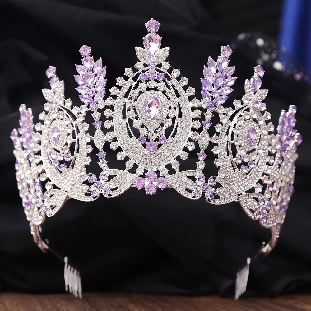 Ovals of Luxury Crystal Tiara-Crown for Quinceaneras-MisQuince-Pageants