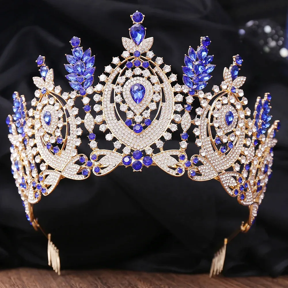 Ovals of Luxury Crystal Tiara-Crown for Quinceaneras-MisQuince-Pageants