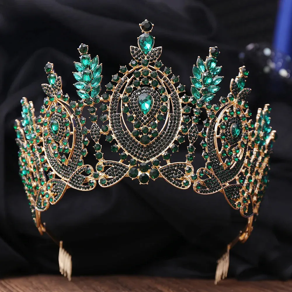 Ovals of Luxury Crystal Tiara-Crown for Quinceaneras-MisQuince-Pageants