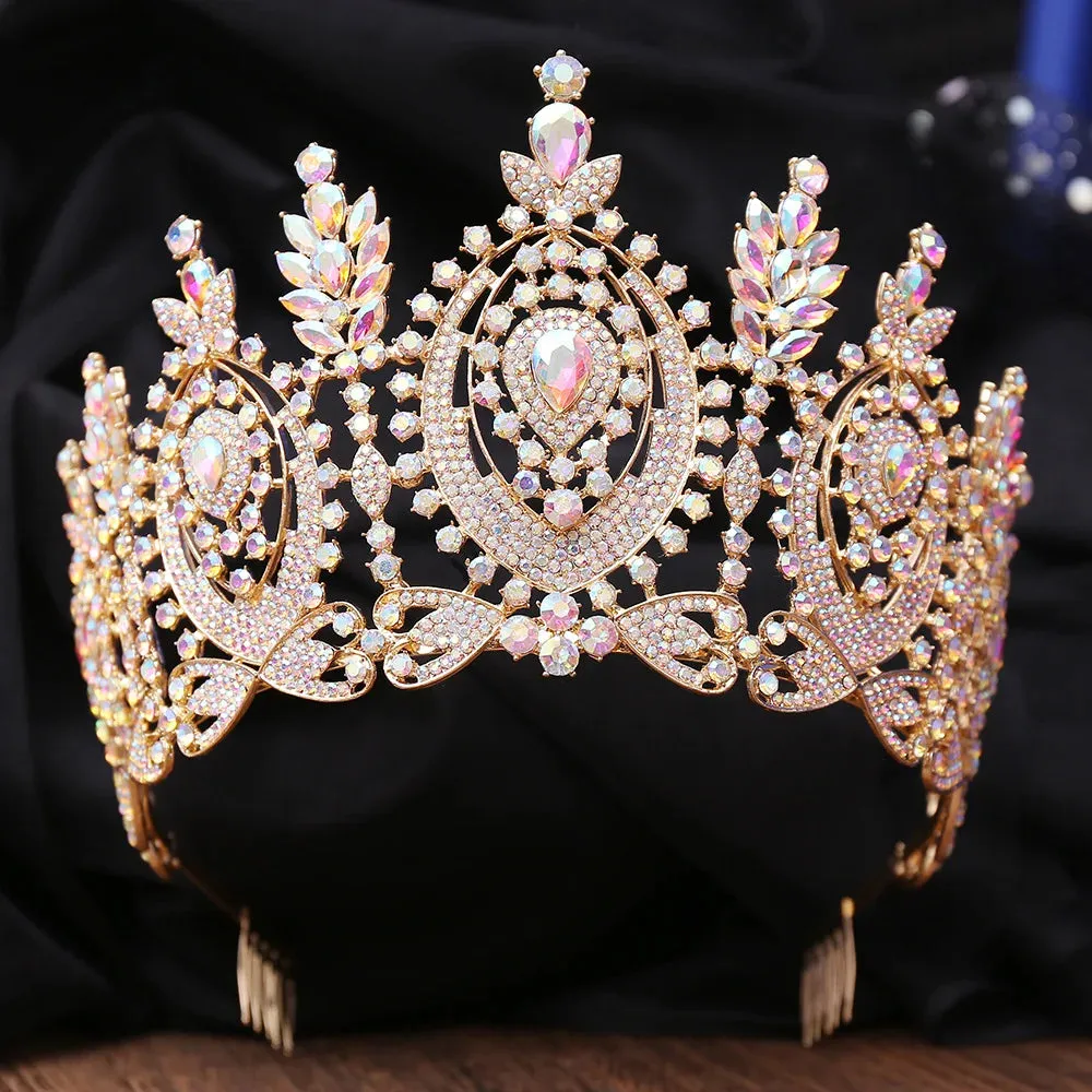 Ovals of Luxury Crystal Tiara-Crown for Quinceaneras-MisQuince-Pageants