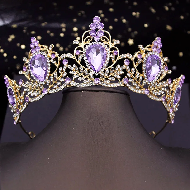 Oversized Tear Drop Crystal Party Tiara Crowns Hair Accessories