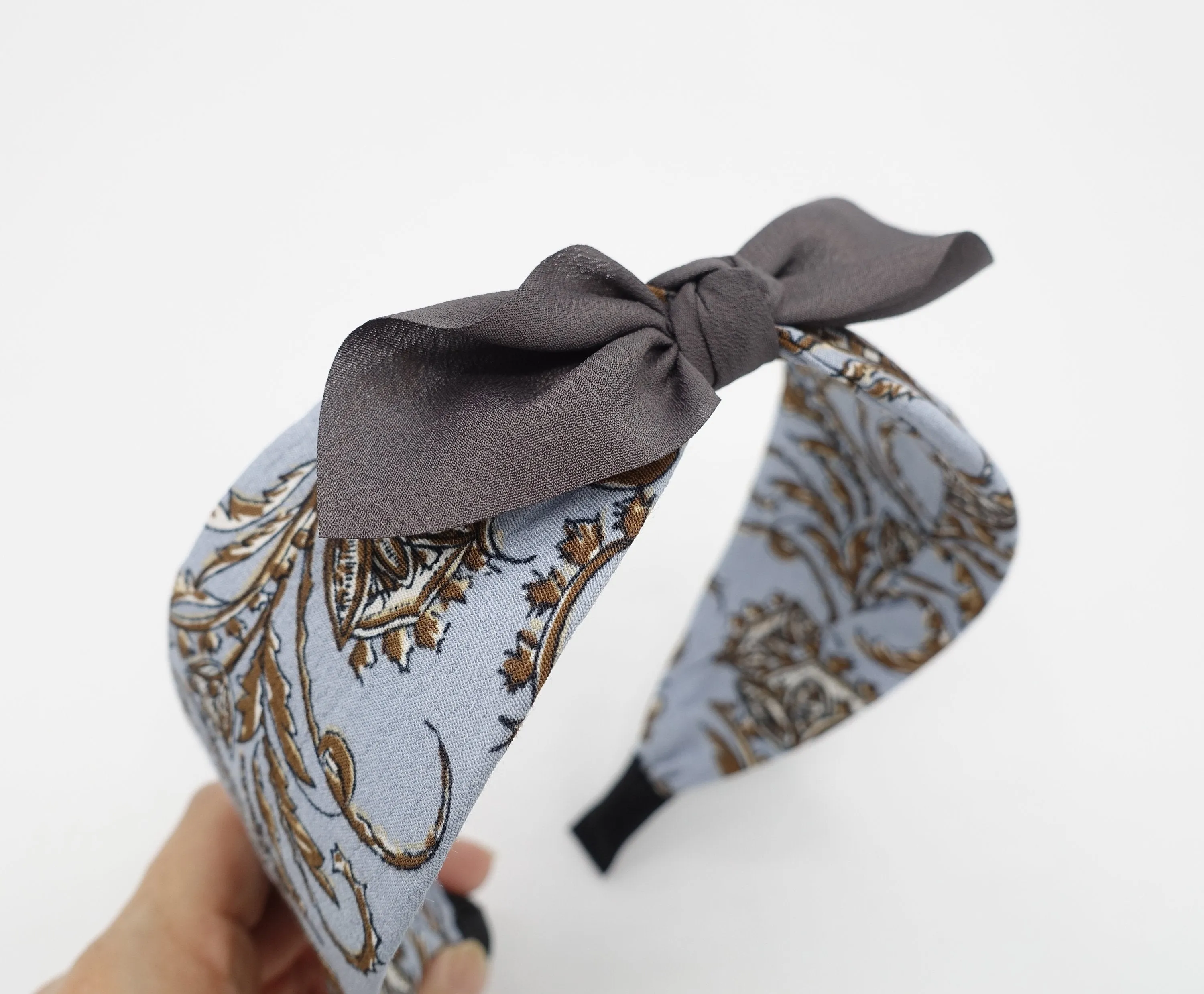 paisley bow knot headband floral hair accessory for women