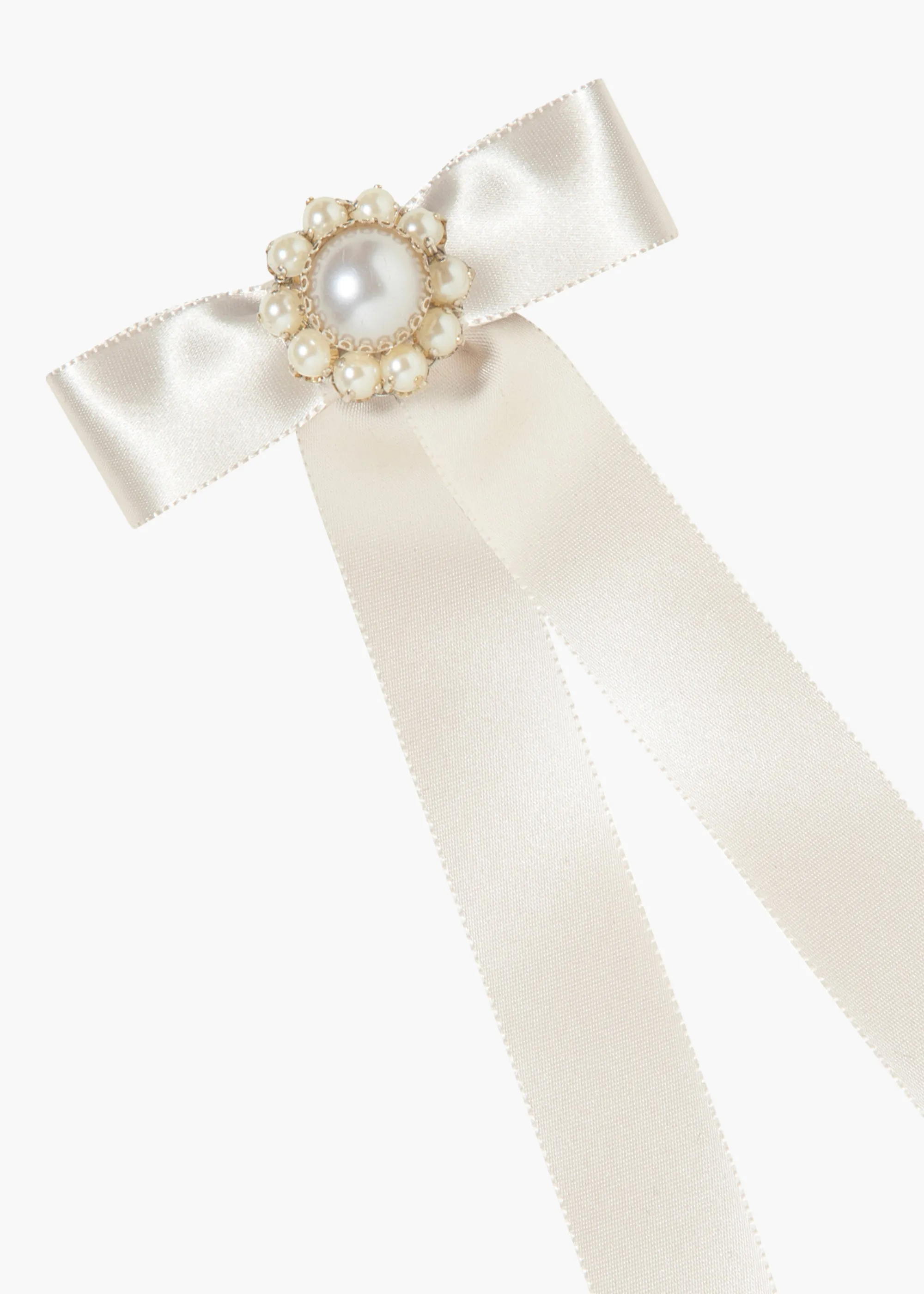 Paityn Bow Barrette -- Cream