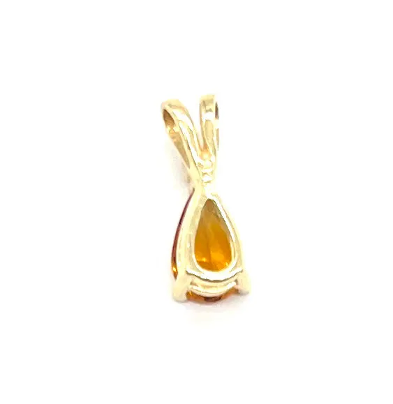 Pear Shaped Citrine and Diamond Pendant