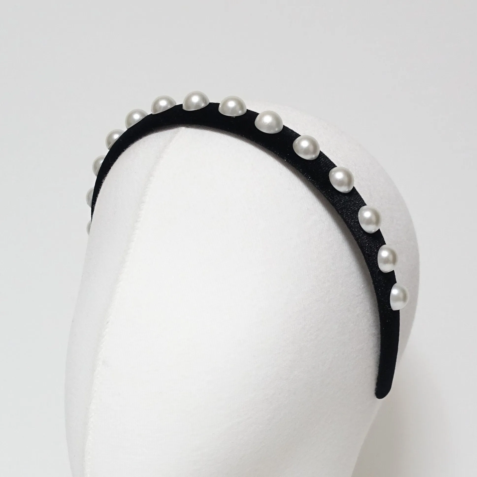 pearl decorated velvet hairband elegant fashion headband for woman