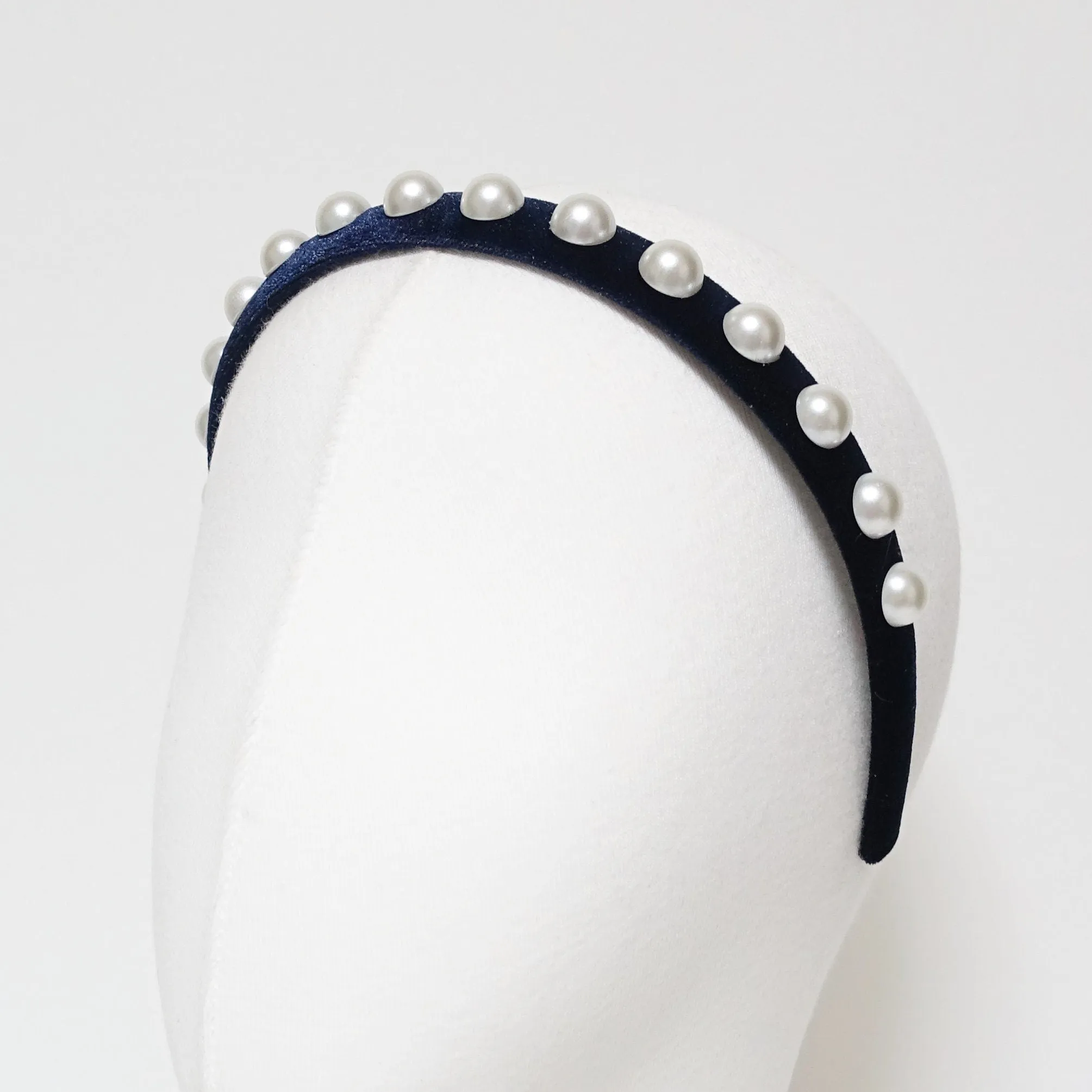 pearl decorated velvet hairband elegant fashion headband for woman