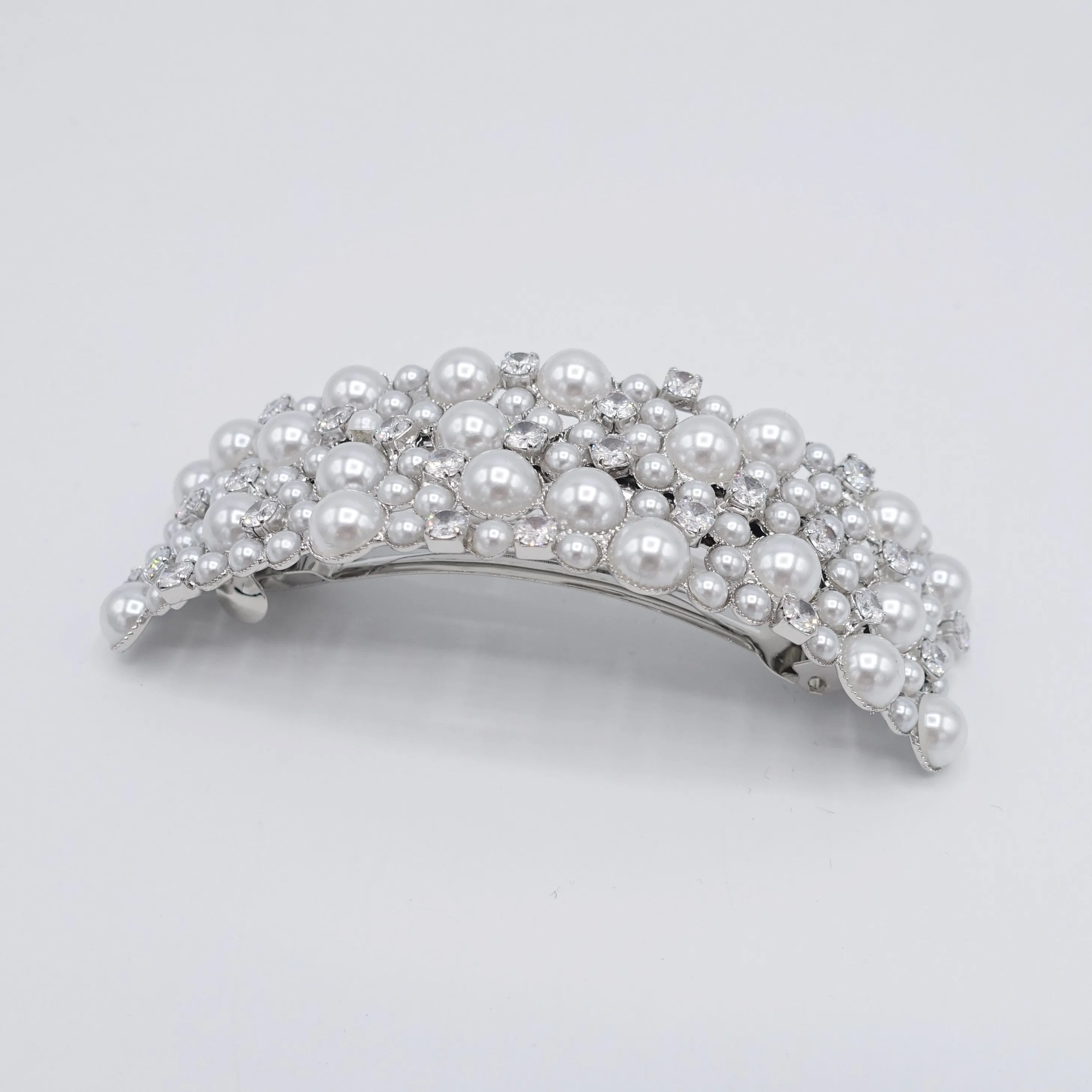 pearl hair barrette, occasion hair barrette, rhinestone hair barrette for women