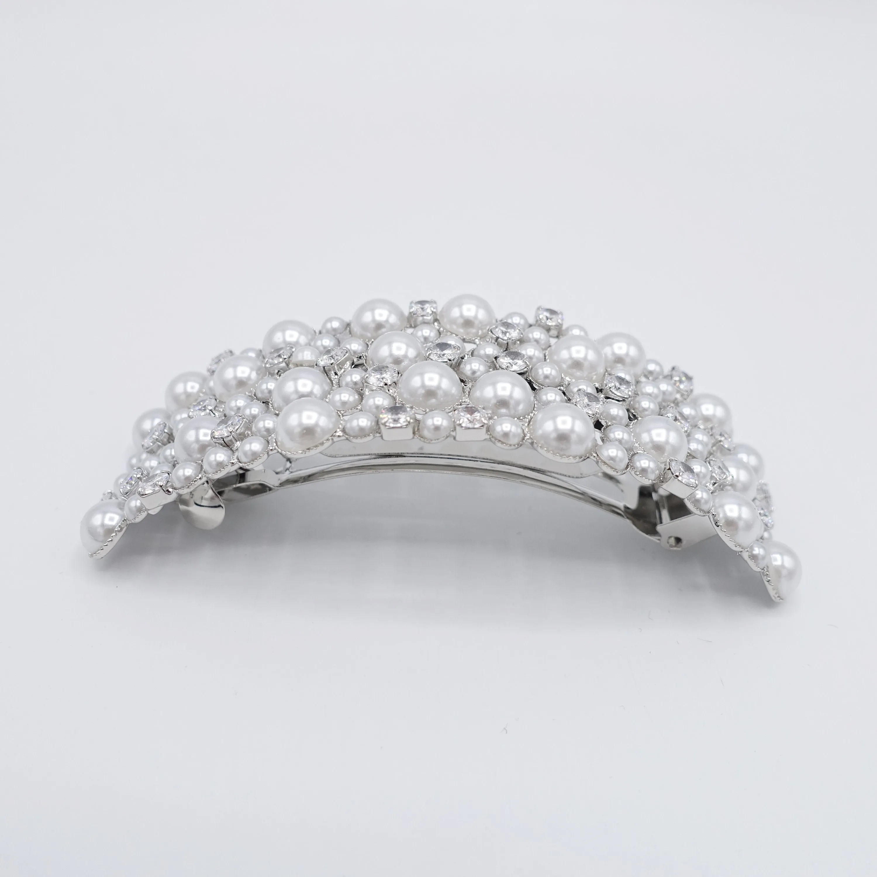 pearl hair barrette, occasion hair barrette, rhinestone hair barrette for women