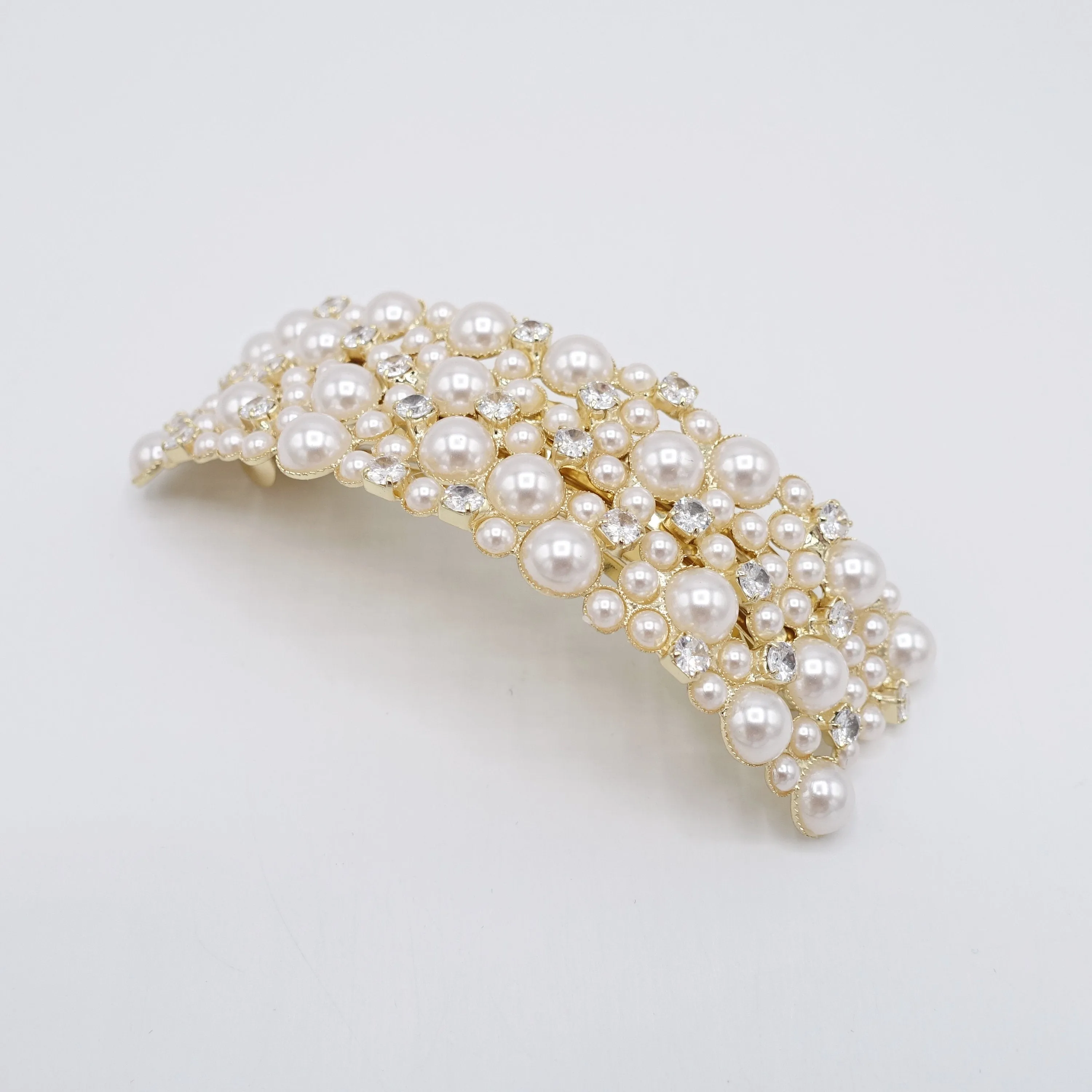 pearl hair barrette, occasion hair barrette, rhinestone hair barrette for women