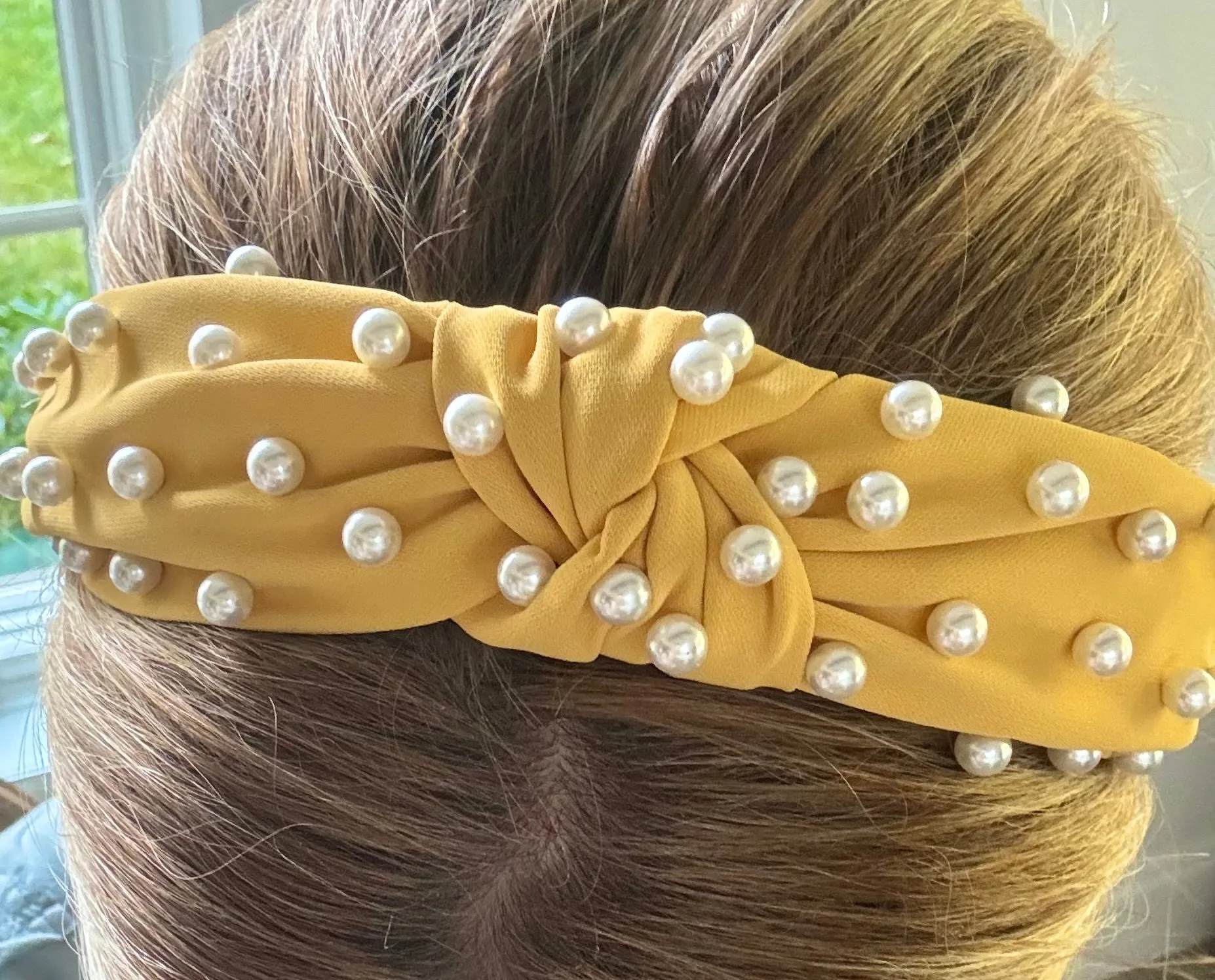 Pearl Headband-Mustard