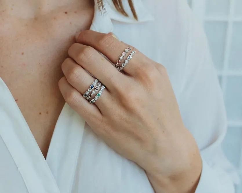 Peridot   Diamond Stackable Band