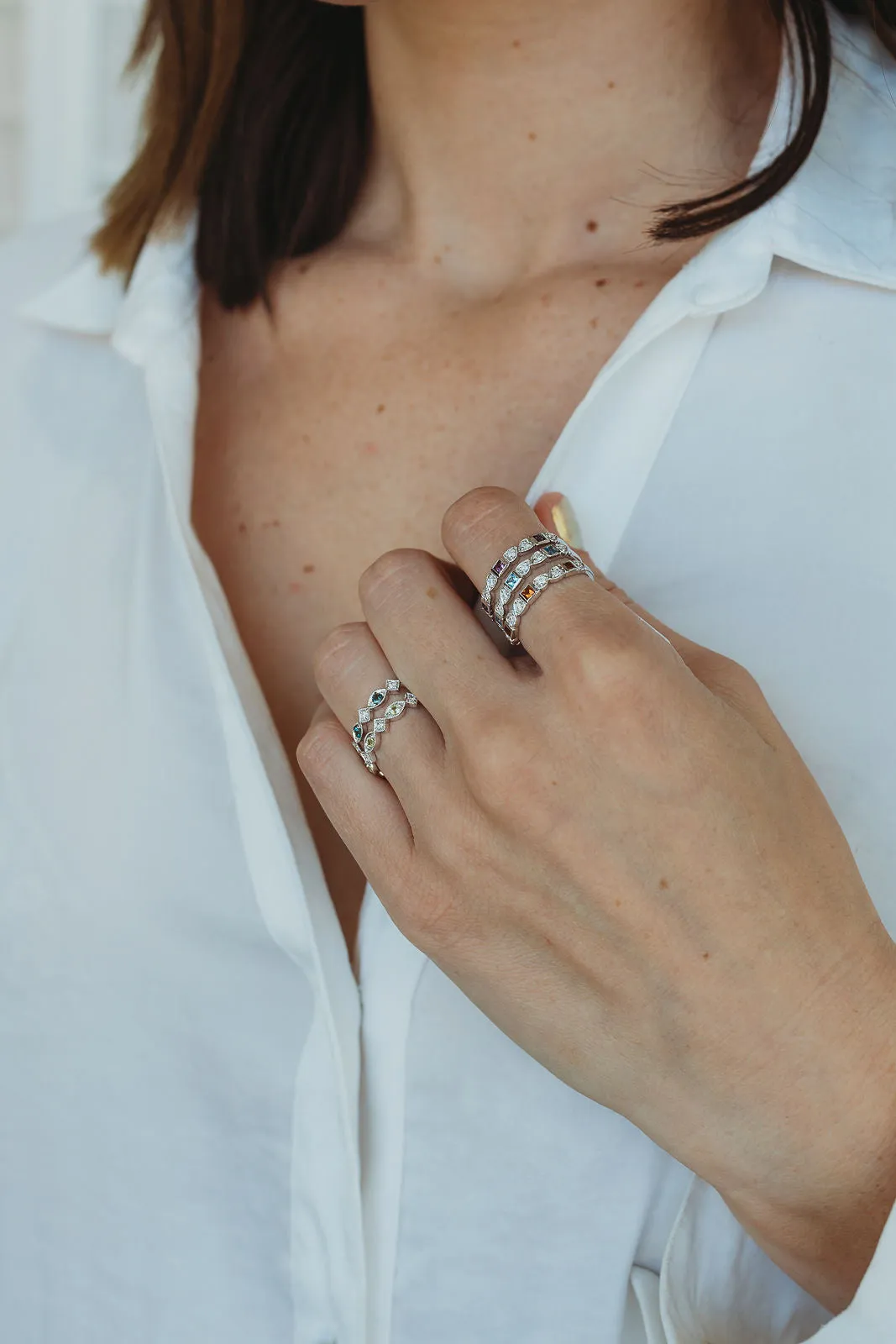 Peridot   Diamond Stackable Band